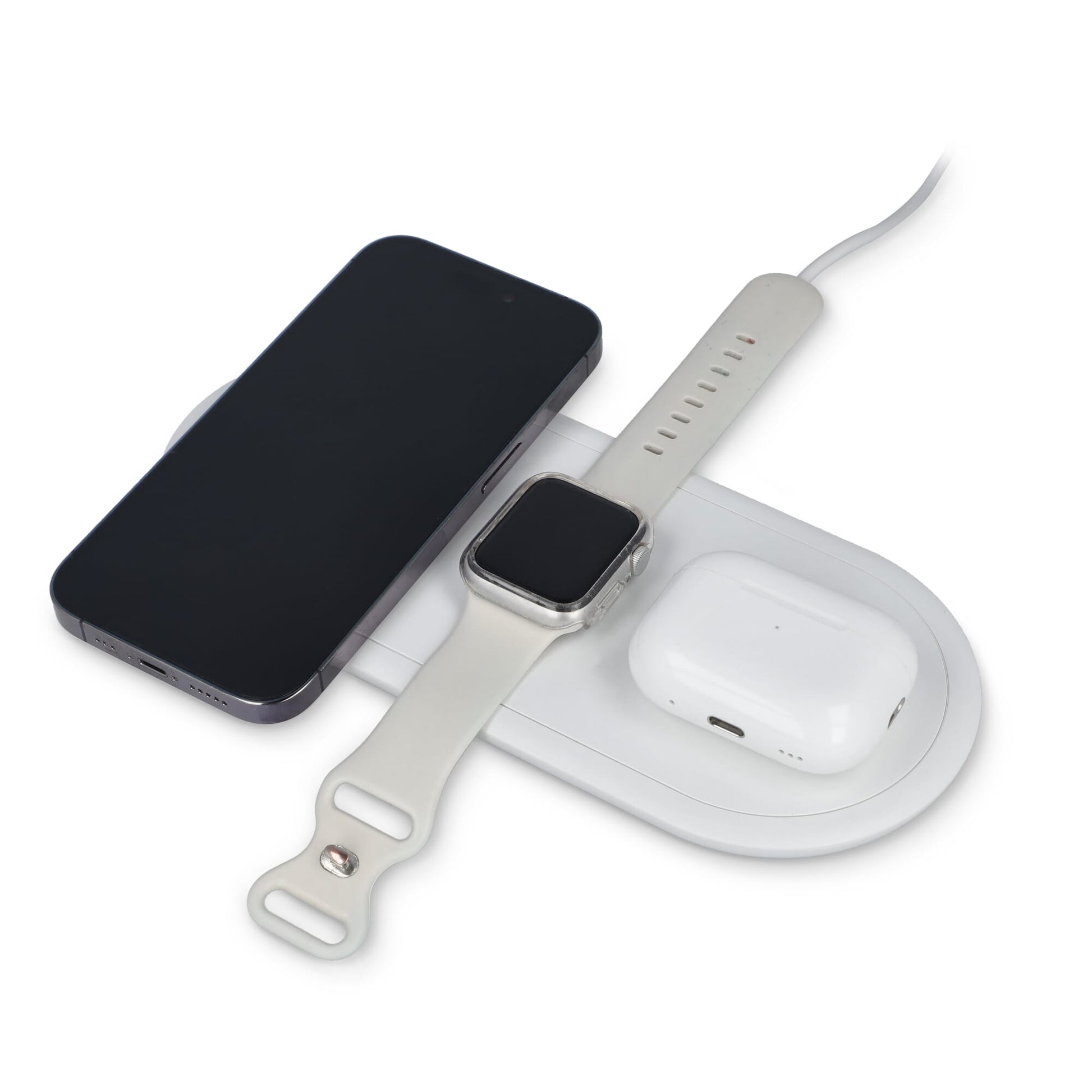 3-in-1 15 W Drahtloses Ladegerät für Handys, Apple Watch und AirPods.