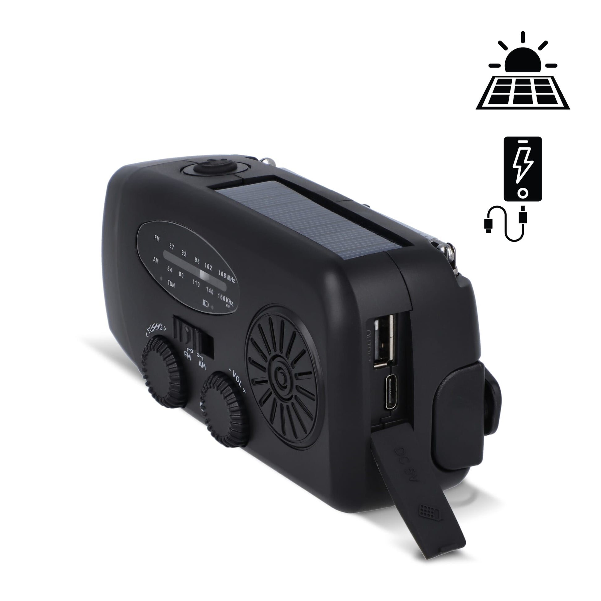 SafeSound Notfallradio mit Solar und Handaufzug