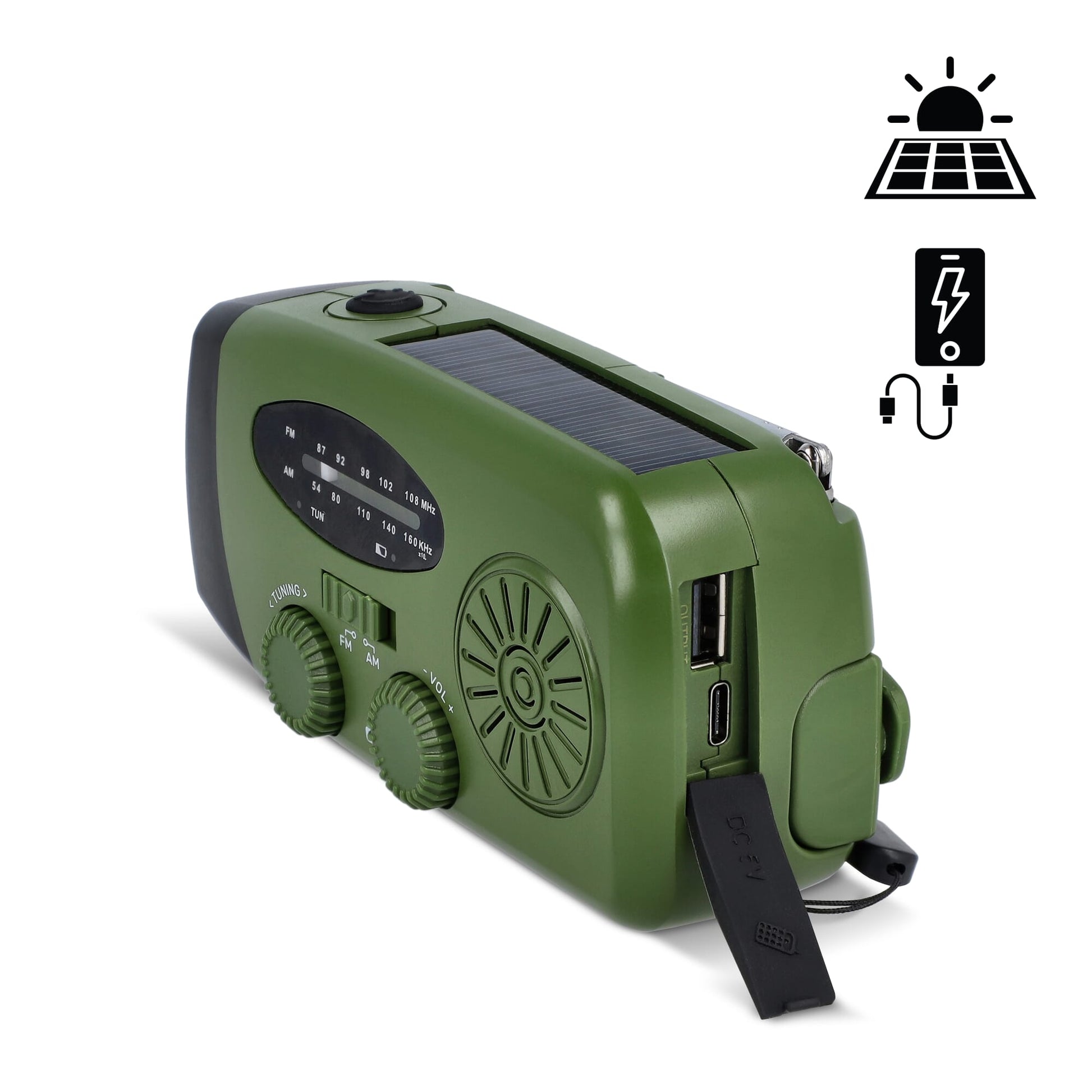 SafeSound Notfallradio mit Solar und Handaufzug