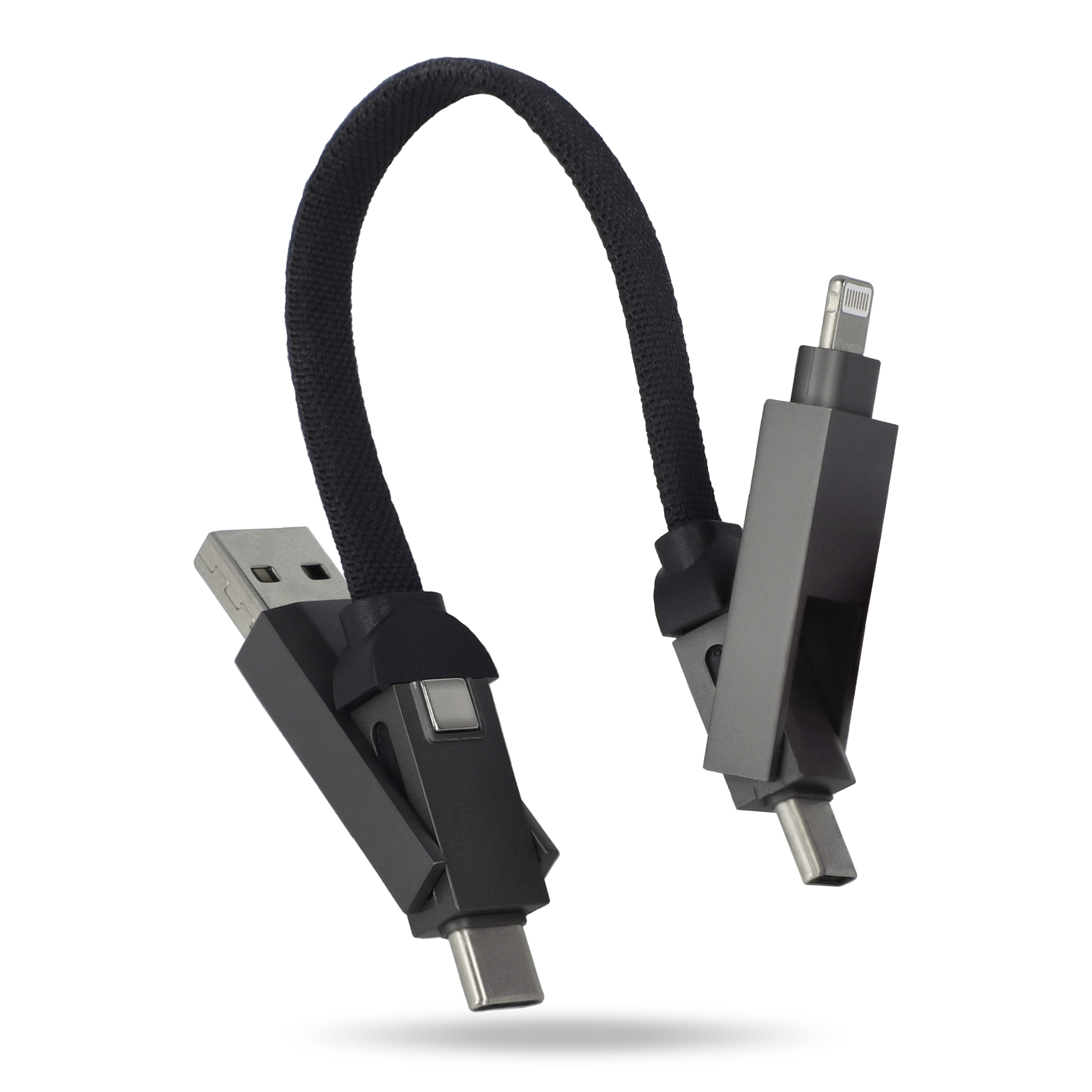 4-in-1 Ladekabel Schlüsselanhänger 60 W