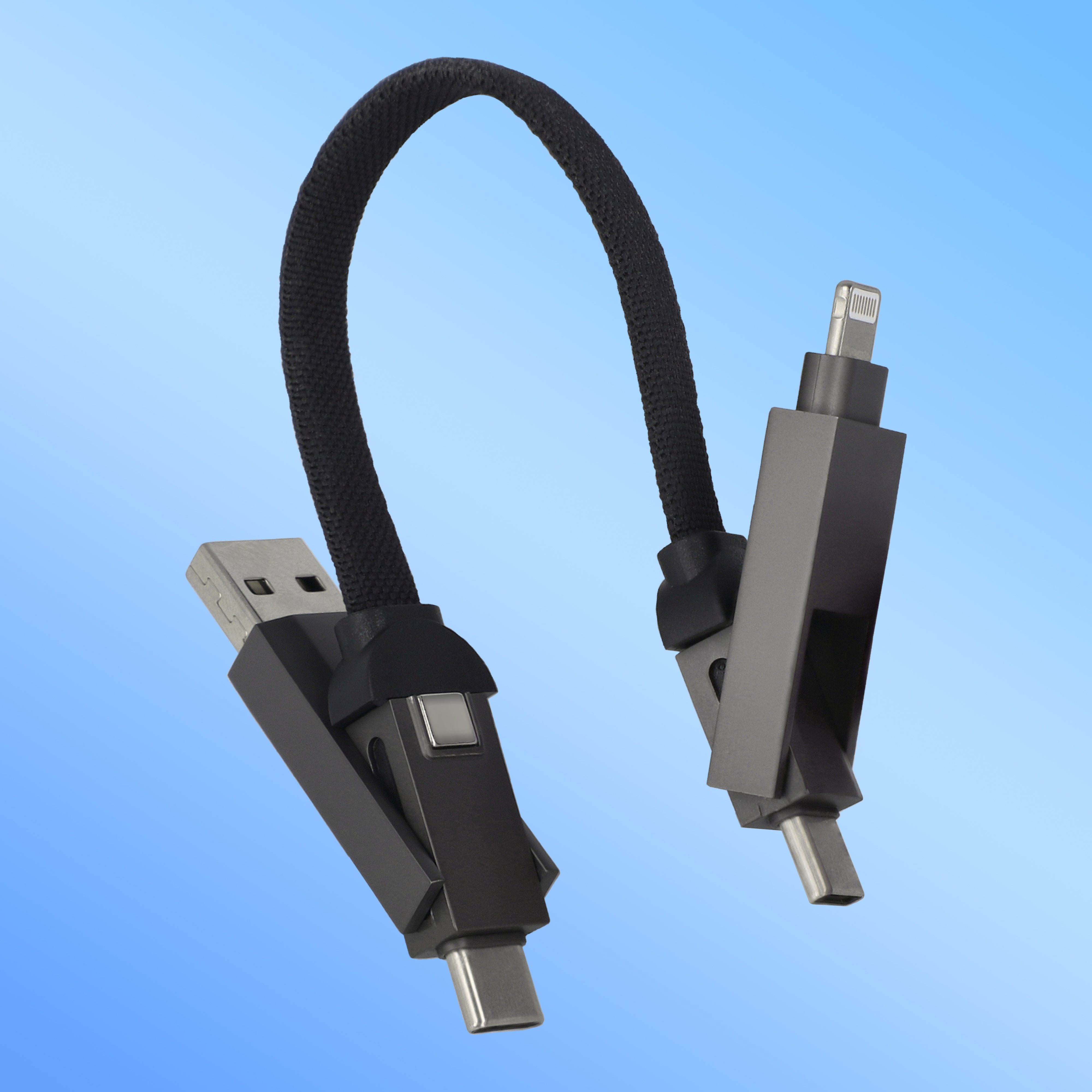 4-in-1 Ladekabel Schlüsselanhänger 60 W