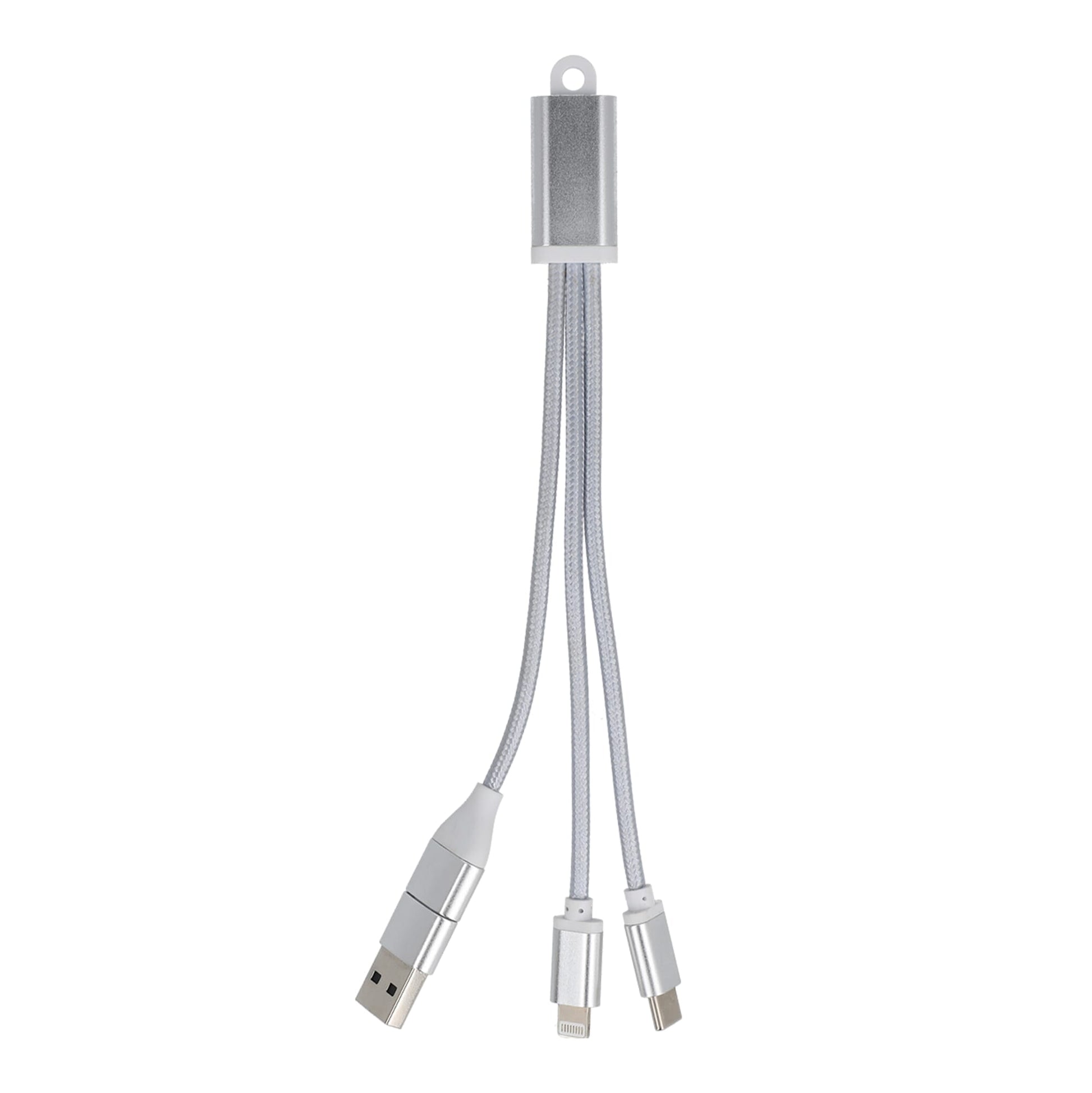 2-in-1-Ladekabel USB-A/C zu USB-C & Lightning Aluminium