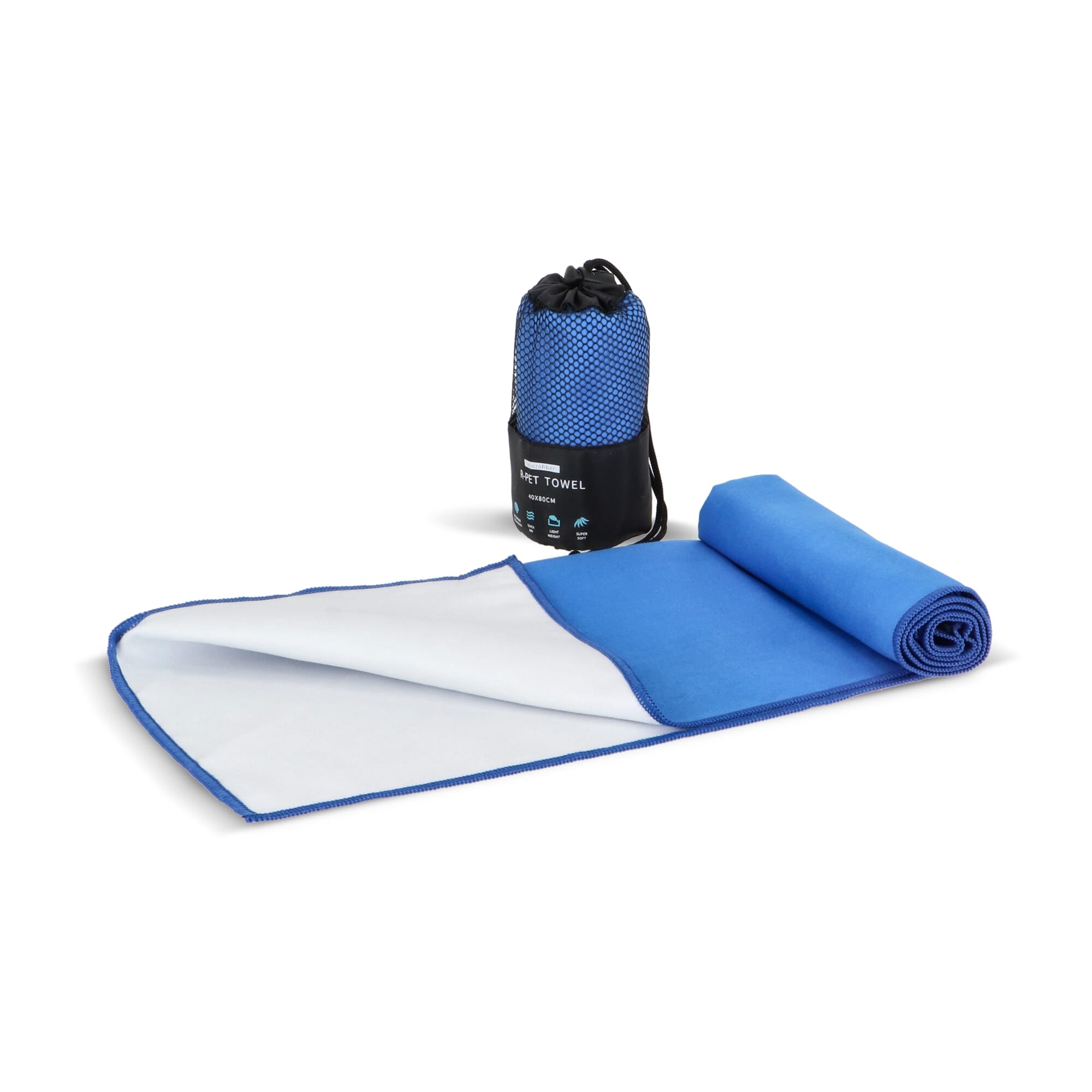 R-PET-Schnelltrocknungshandtuch 40 × 80 cm mit Beutel, Sublimationsdruck.