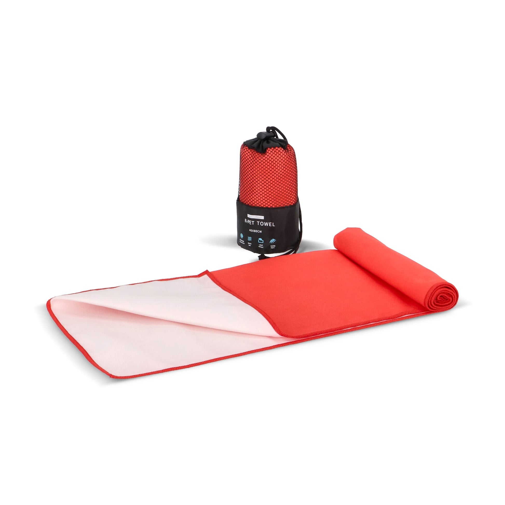 R-PET-Schnelltrocknungshandtuch 40 × 80 cm mit Beutel, Sublimationsdruck.