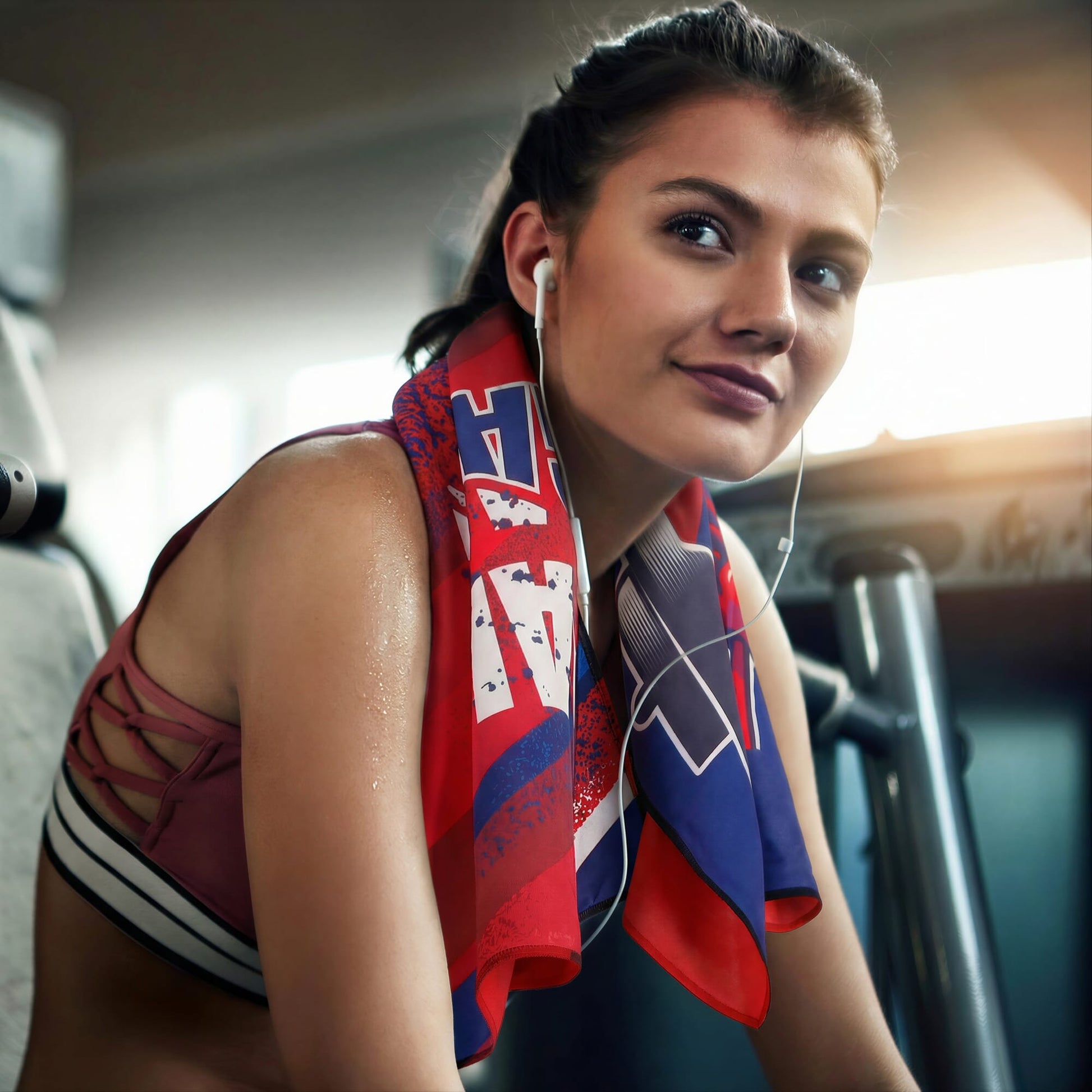 R-PET-Schnelltrocknungshandtuch 40 × 80 cm mit Beutel, Sublimationsdruck.