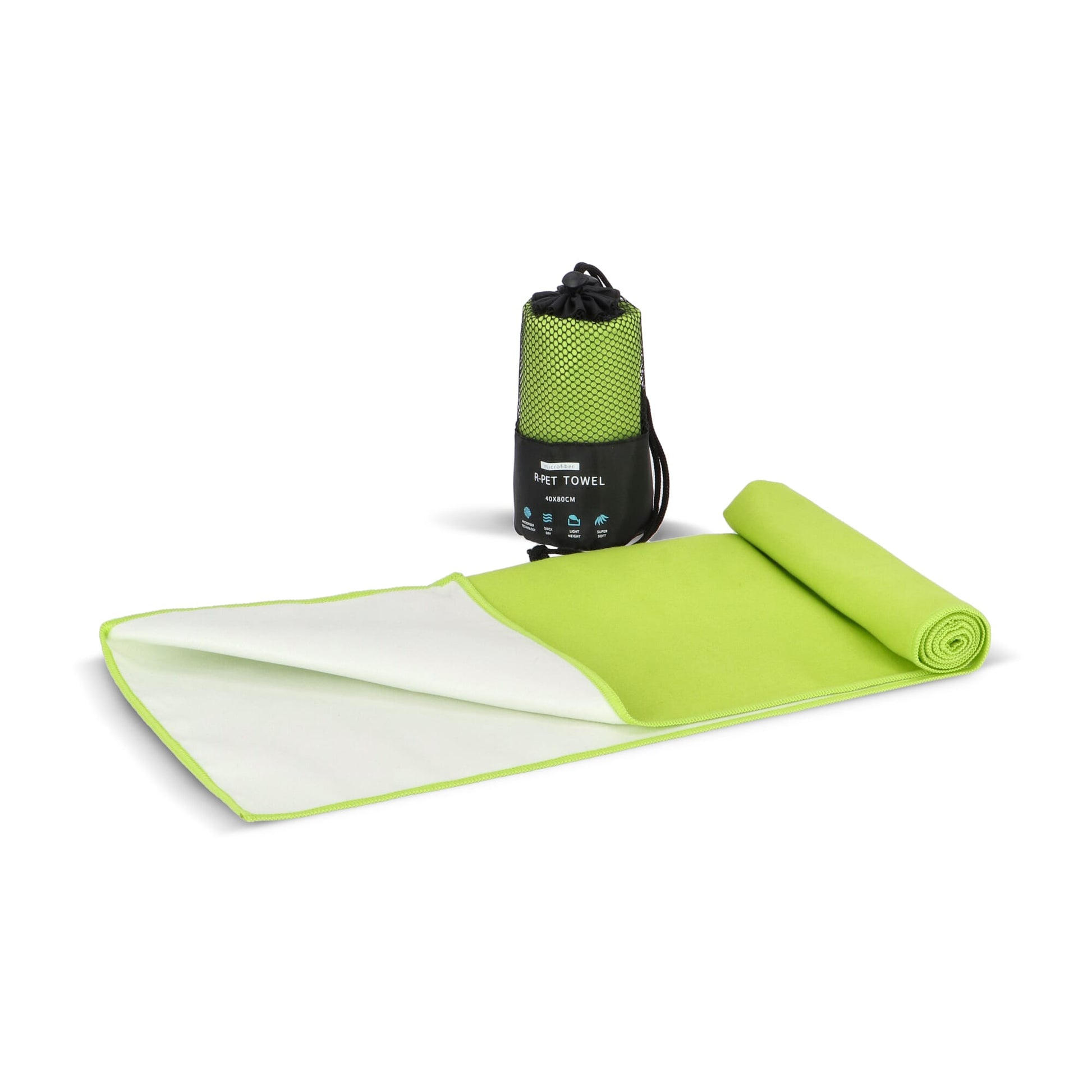 R-PET-Schnelltrocknungshandtuch 40 × 80 cm mit Beutel, Sublimationsdruck.