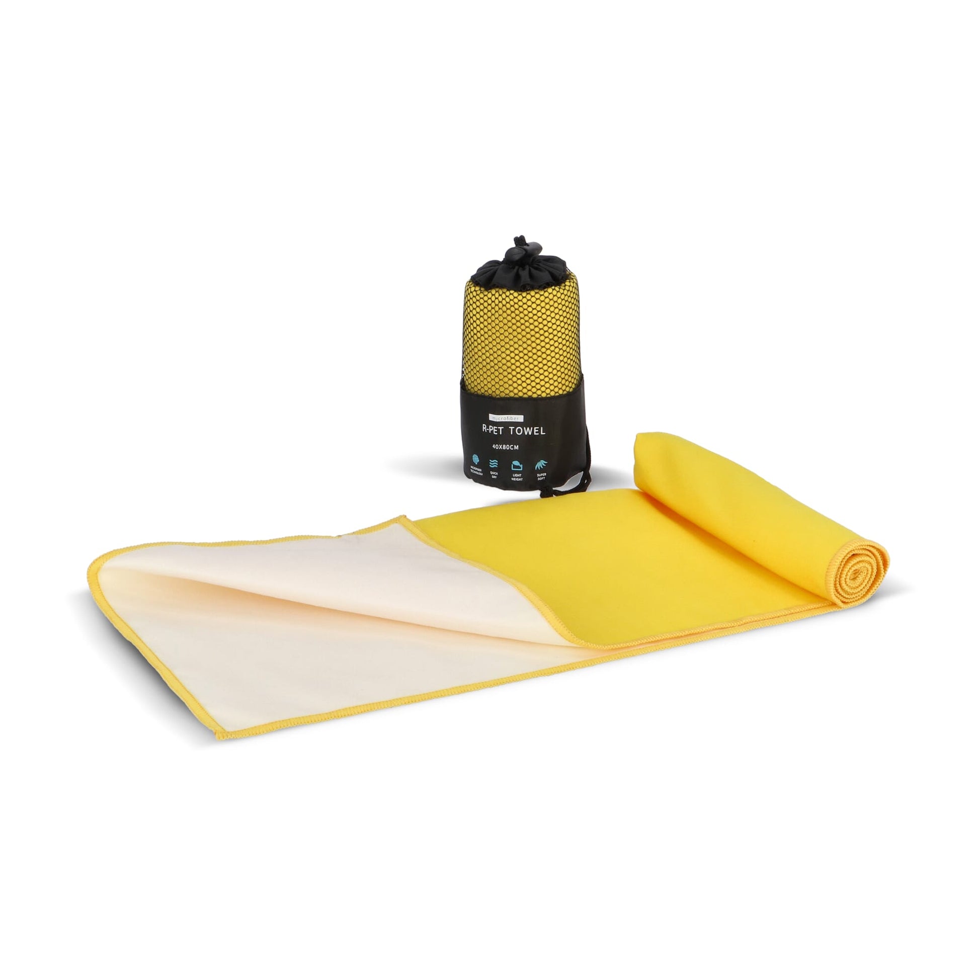R-PET-Schnelltrocknungshandtuch 40 × 80 cm mit Beutel, Sublimationsdruck.