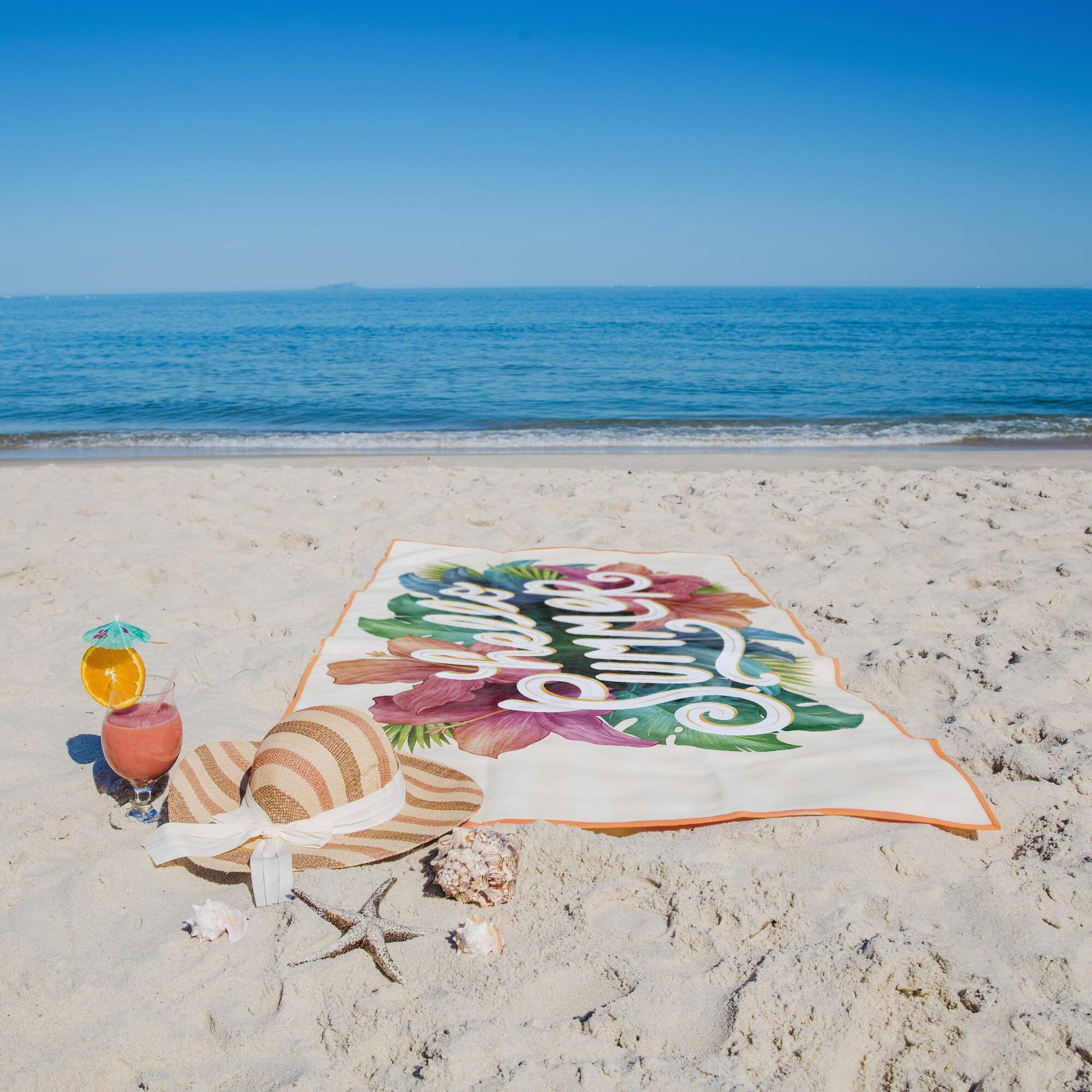 R-PET-Schnelltrocknungs-Strandtuch 100 × 180 cm, Sublimationsdruck