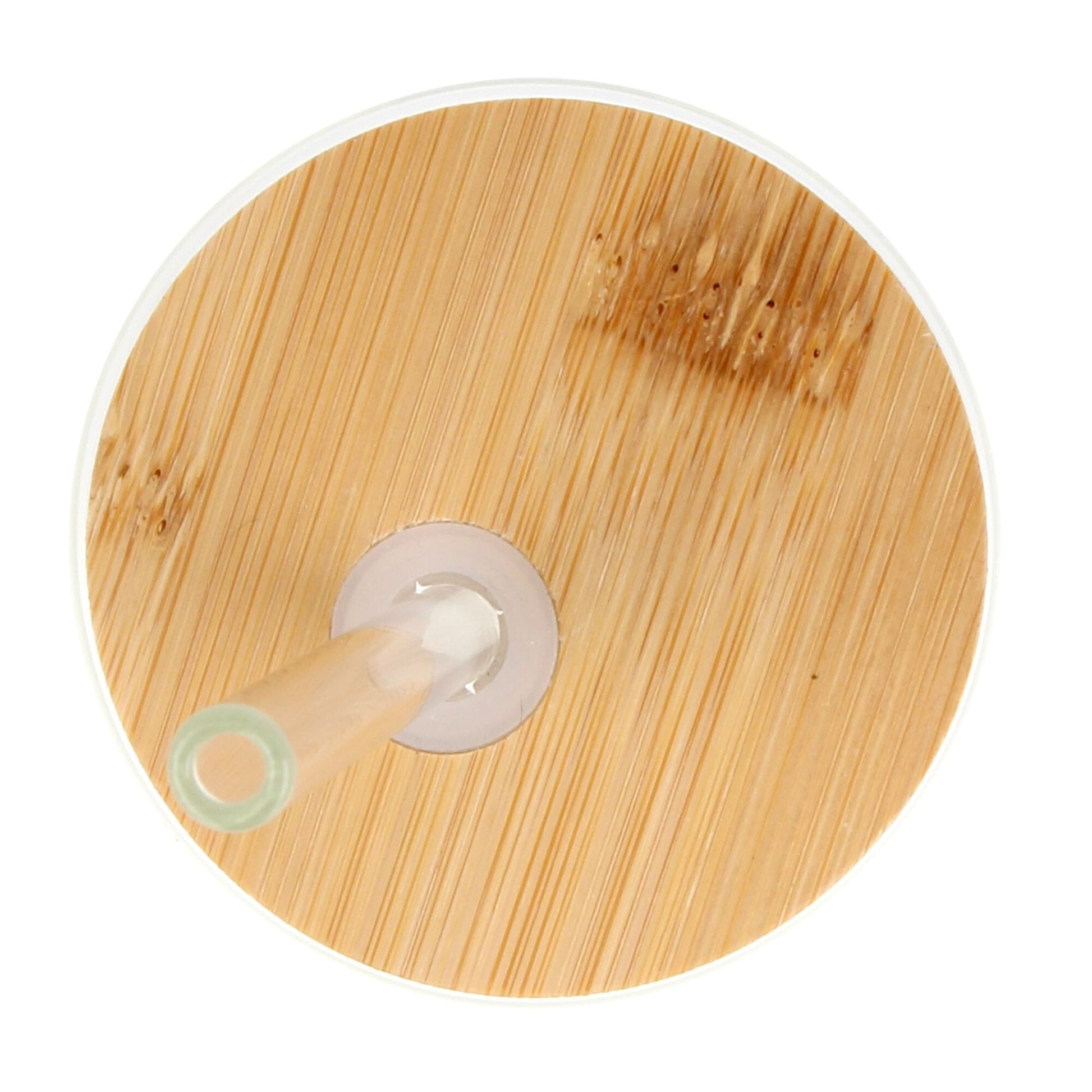 Glas mit Bambusdeckel & Strohhalm 450ml