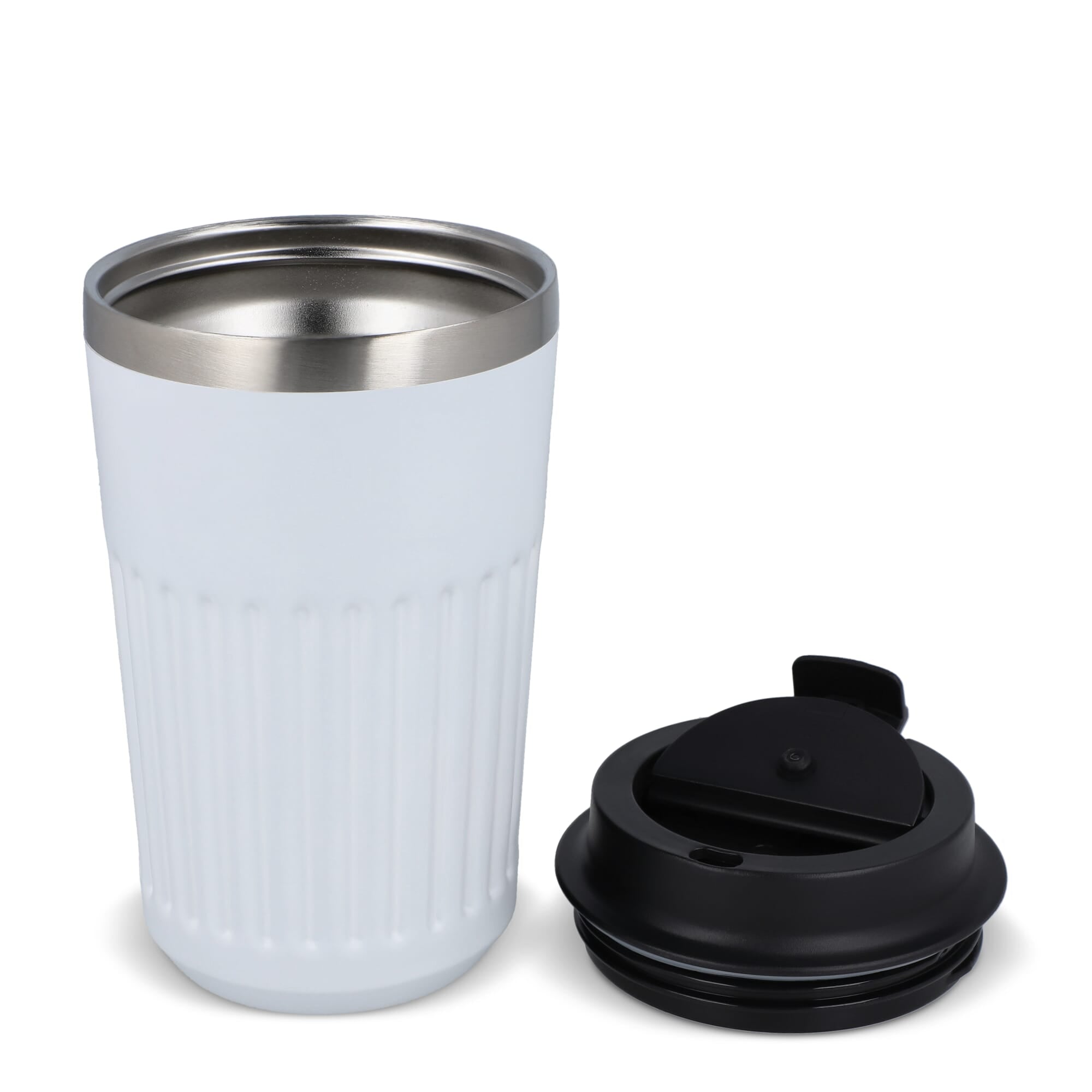 Recycelter Edelstahl-Thermobecher für Kaffee zum Mitnehmen, 400 ml