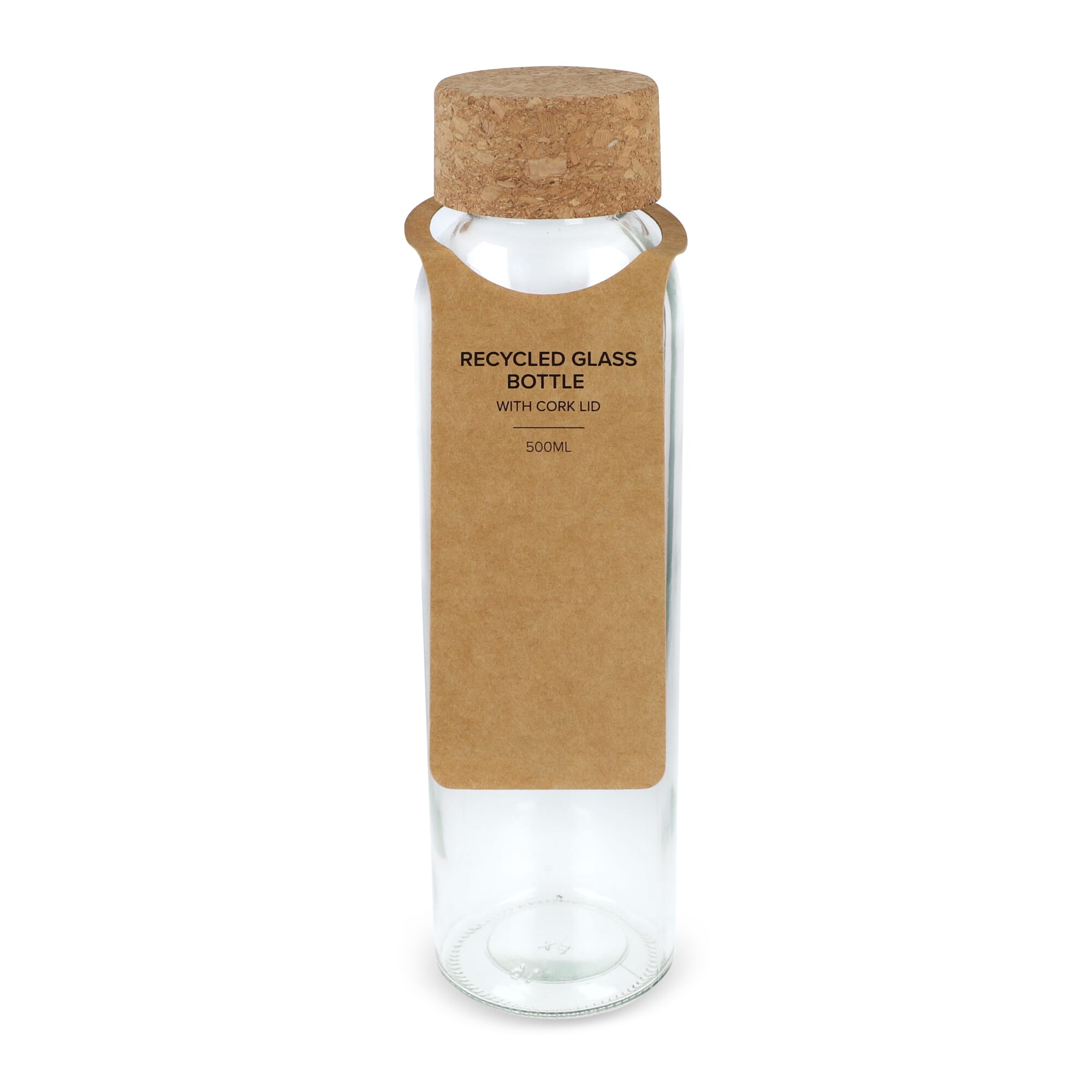 Recycling-Glasflasche mit Korkdeckel 500ml