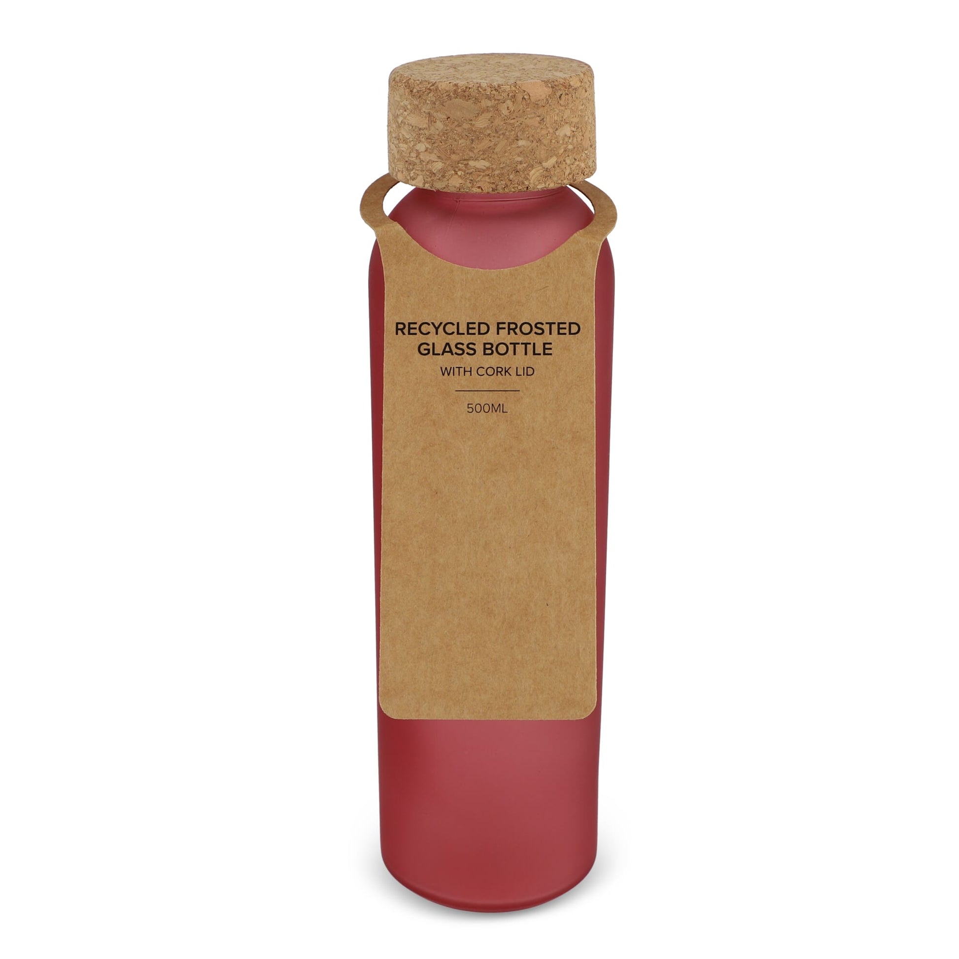Gefrostete flasche aus recyceltem Glas mit Korkdeckel 500ml