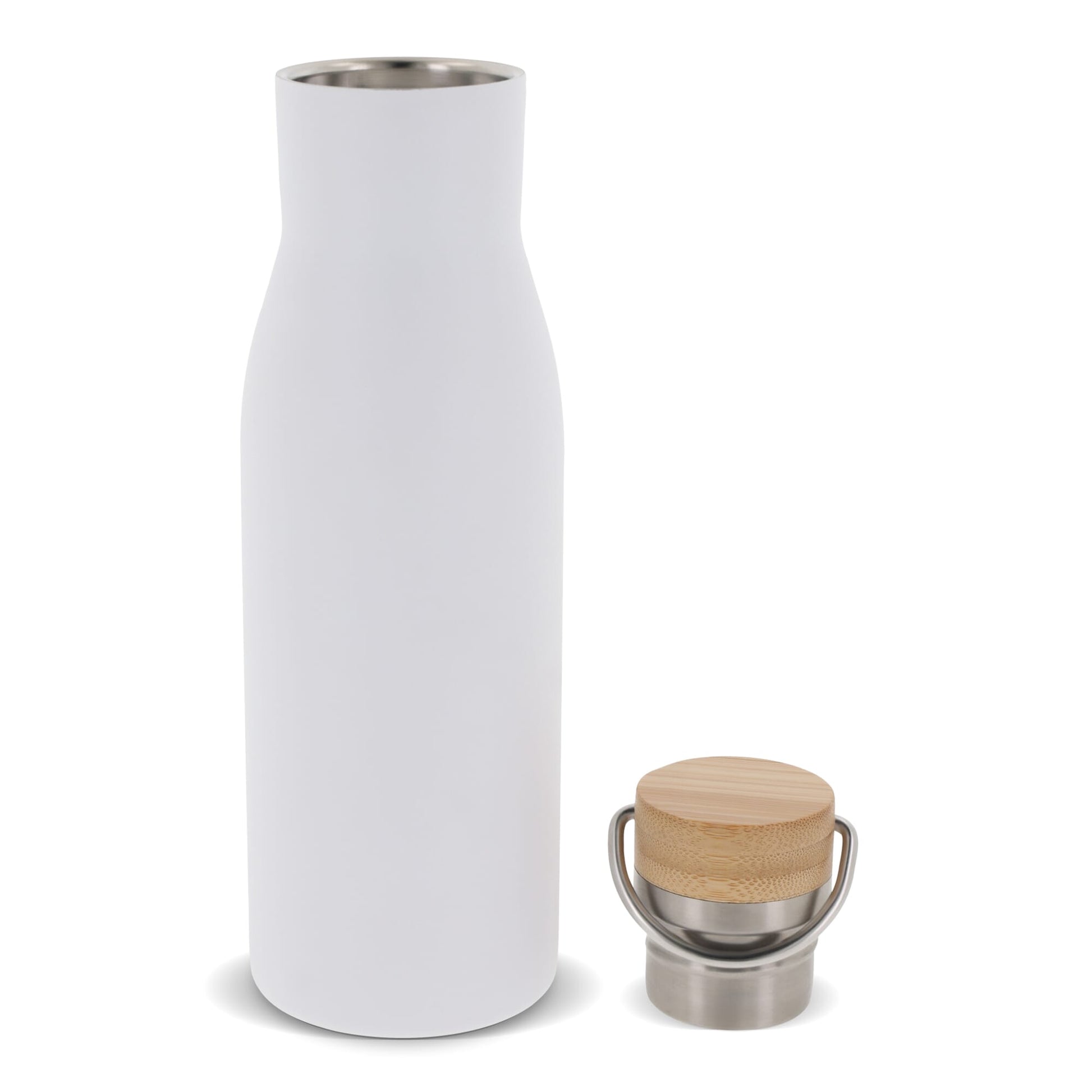 Isolier-Flasche mit Bambusdeckel, 500ml