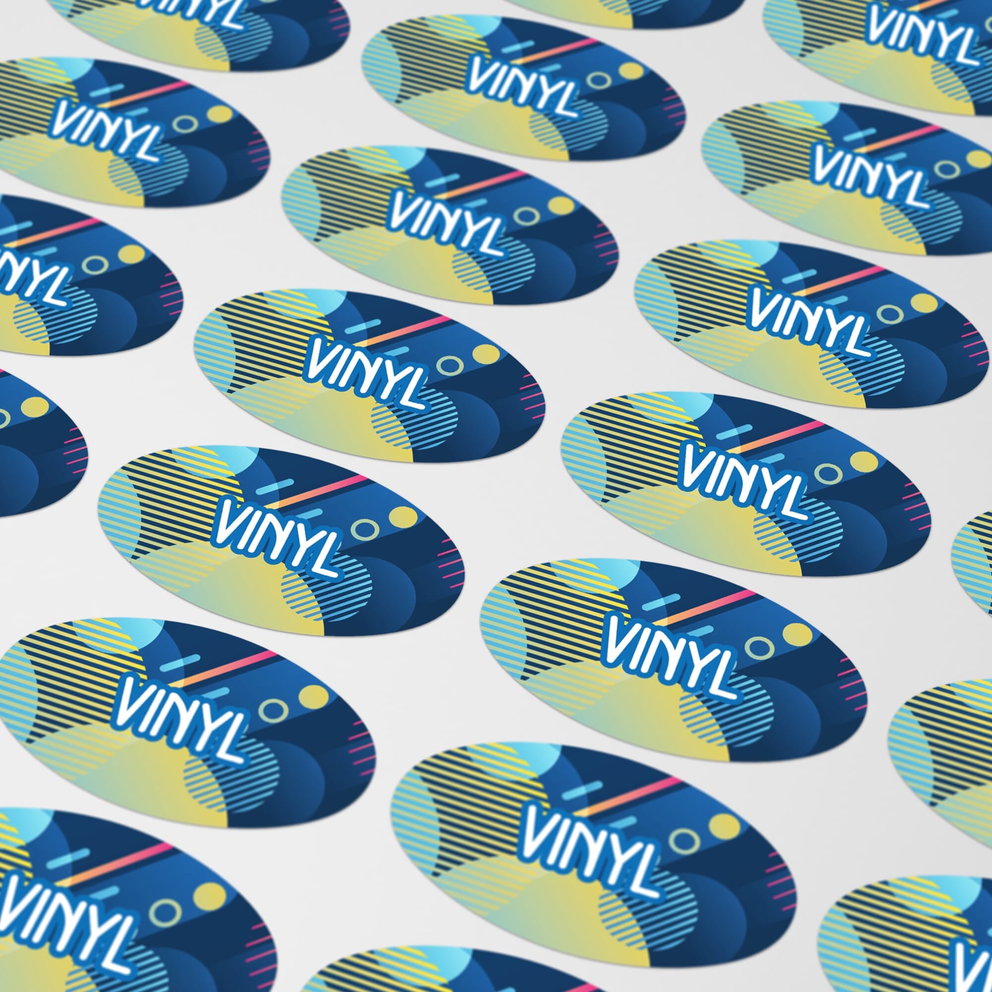 Vinyl Sticker Oval 20x10mm