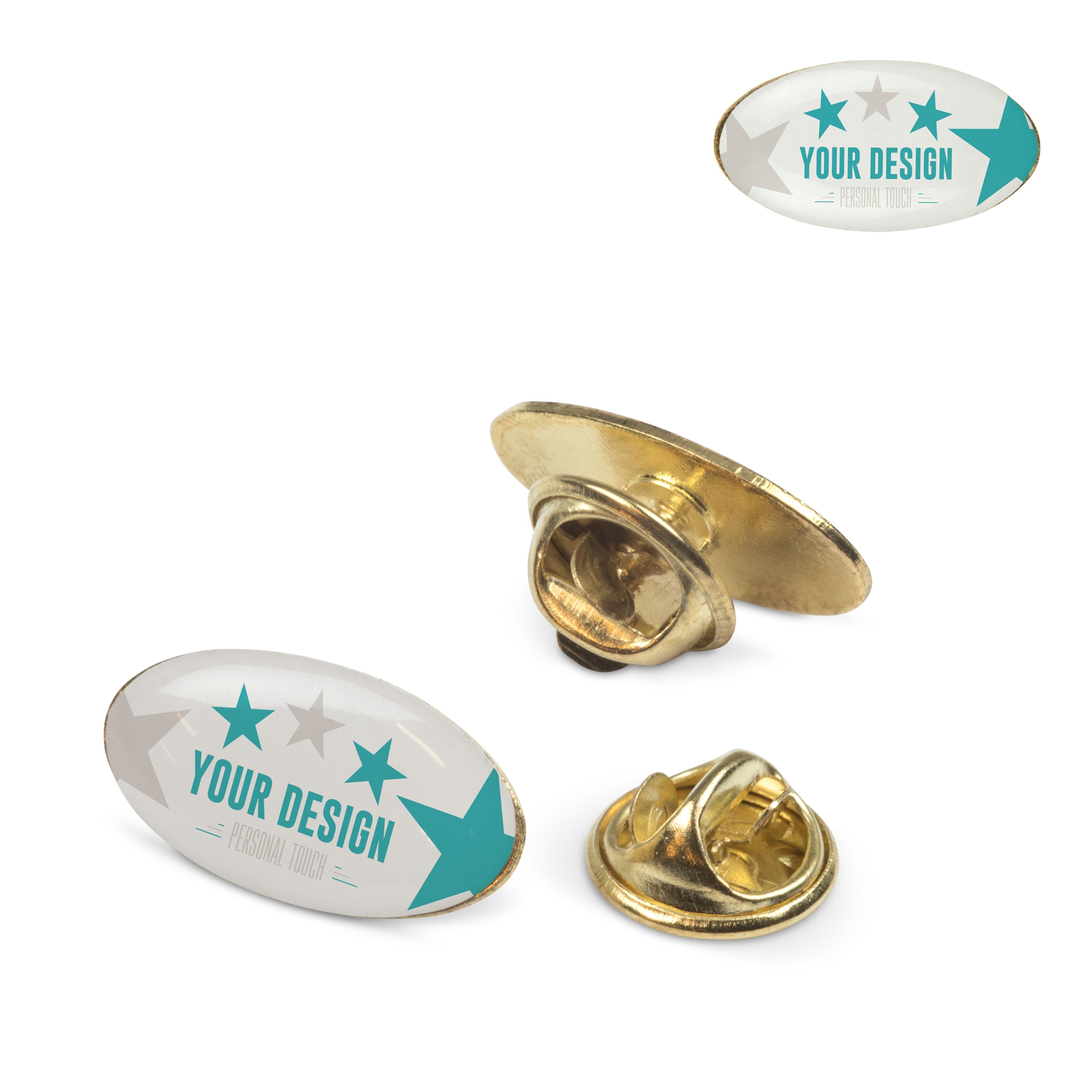 Metall-Pin oval 20 × 12 mm