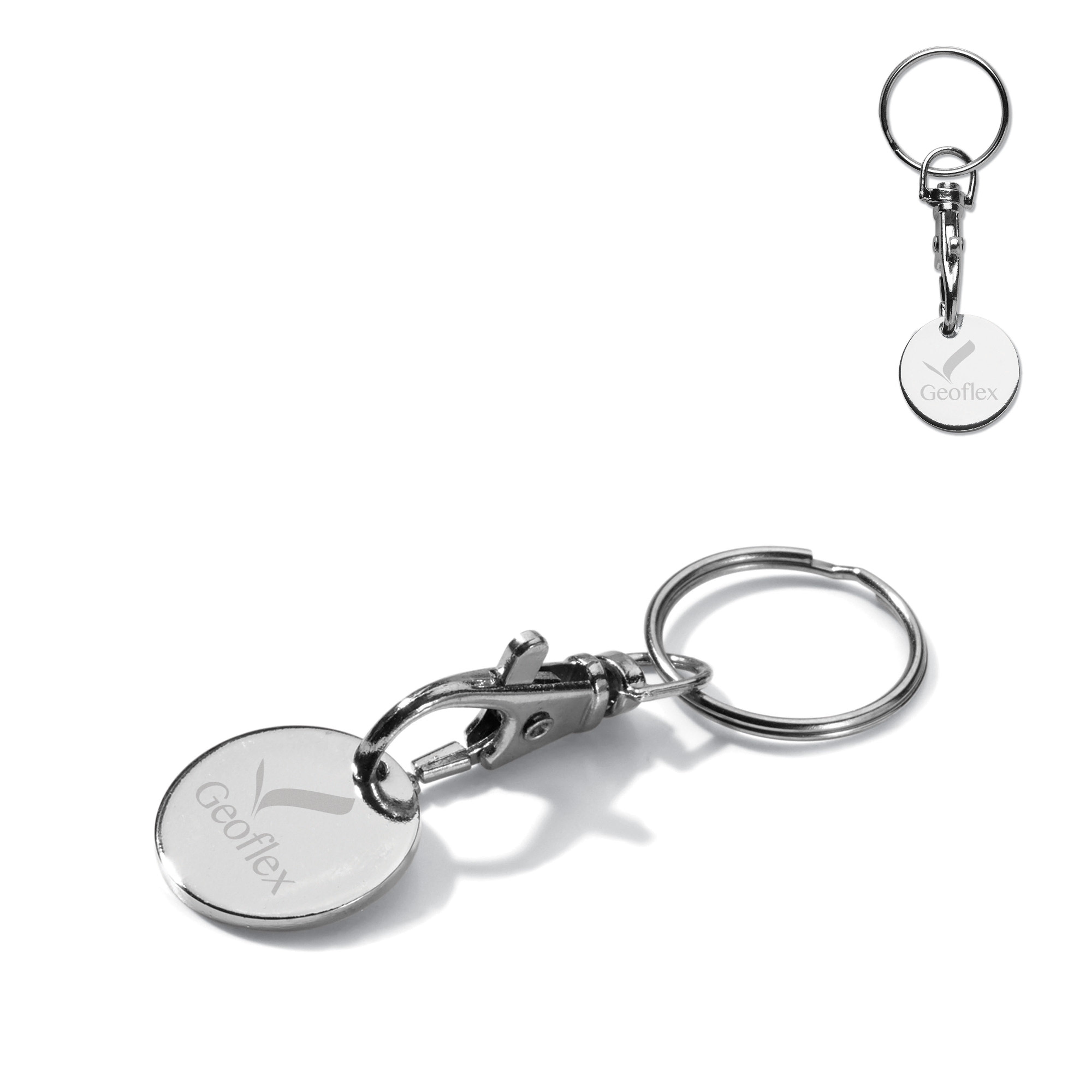 Schlüsselanhänger mit Einkaufswagenchip aus Metall