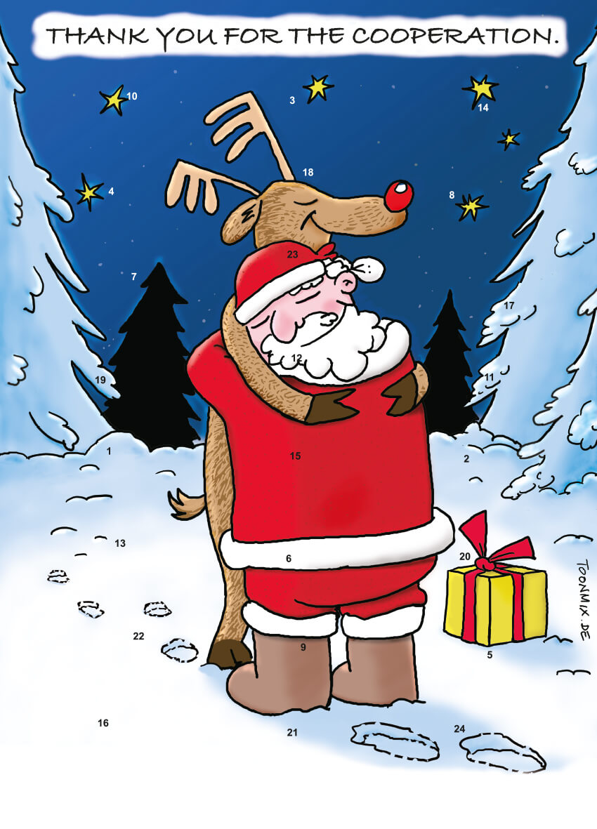 A5-Adventskalender – personalisierbares STANDARDMOTIV – M027 Danke für die Zusammenarbeit