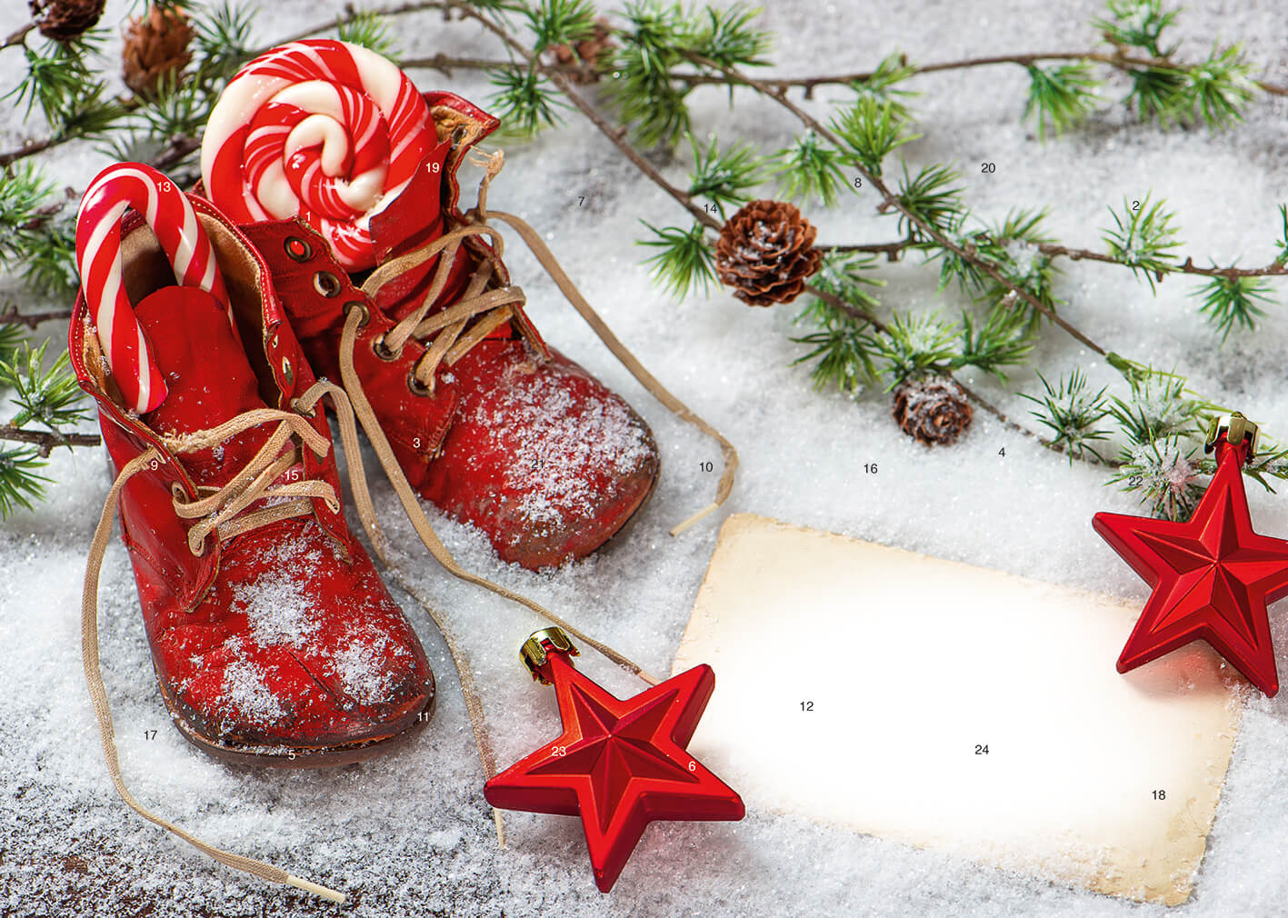 Classic Wand-/Tisch-Adventskalender – personalisierbares STANDARDMOTIV – M041 Weihnachtsgrüße