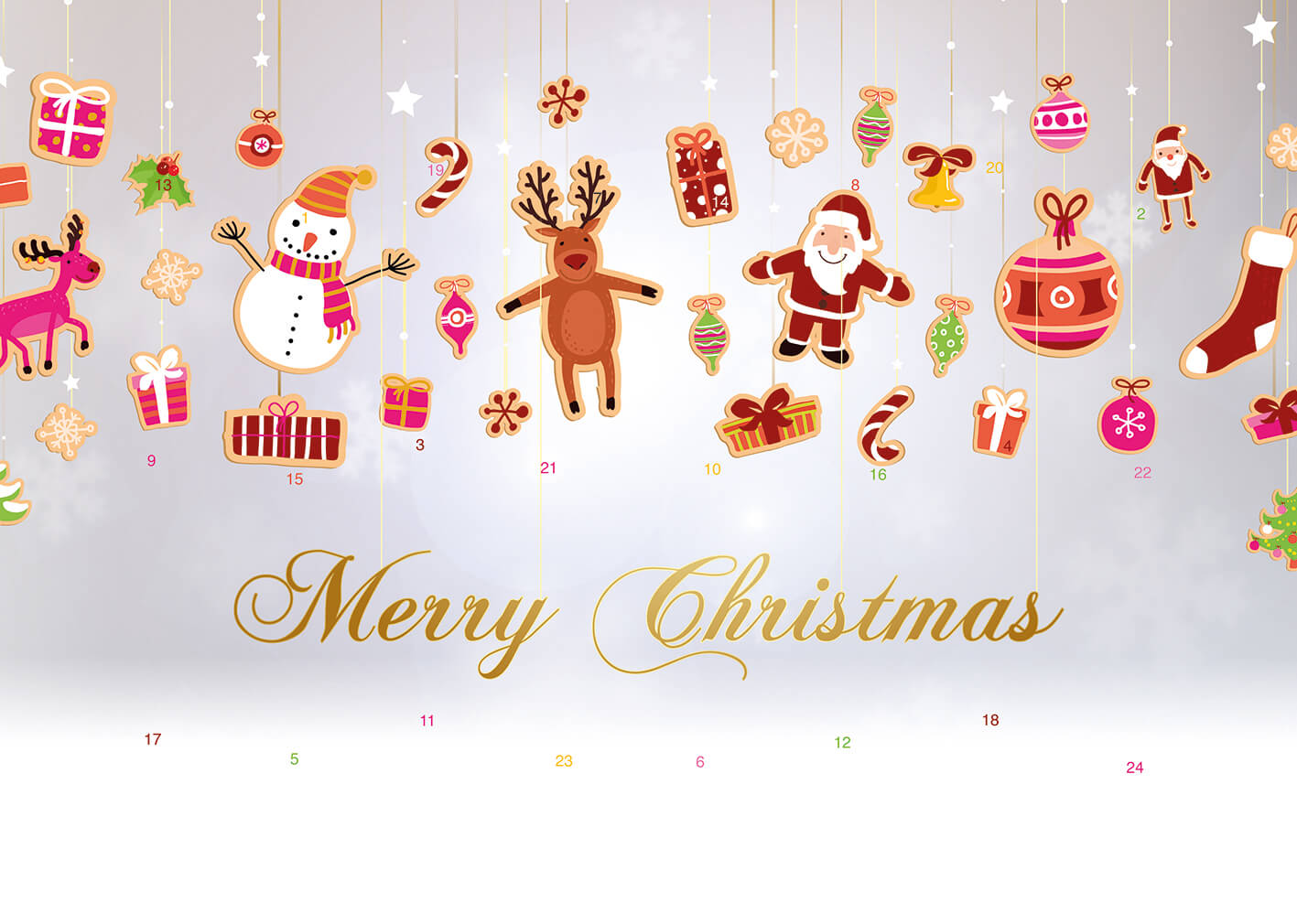 reinpapier® A5-Adventskalender – personalisierbares STANDARDMOTIV – M043 Weihnachtsschmuck