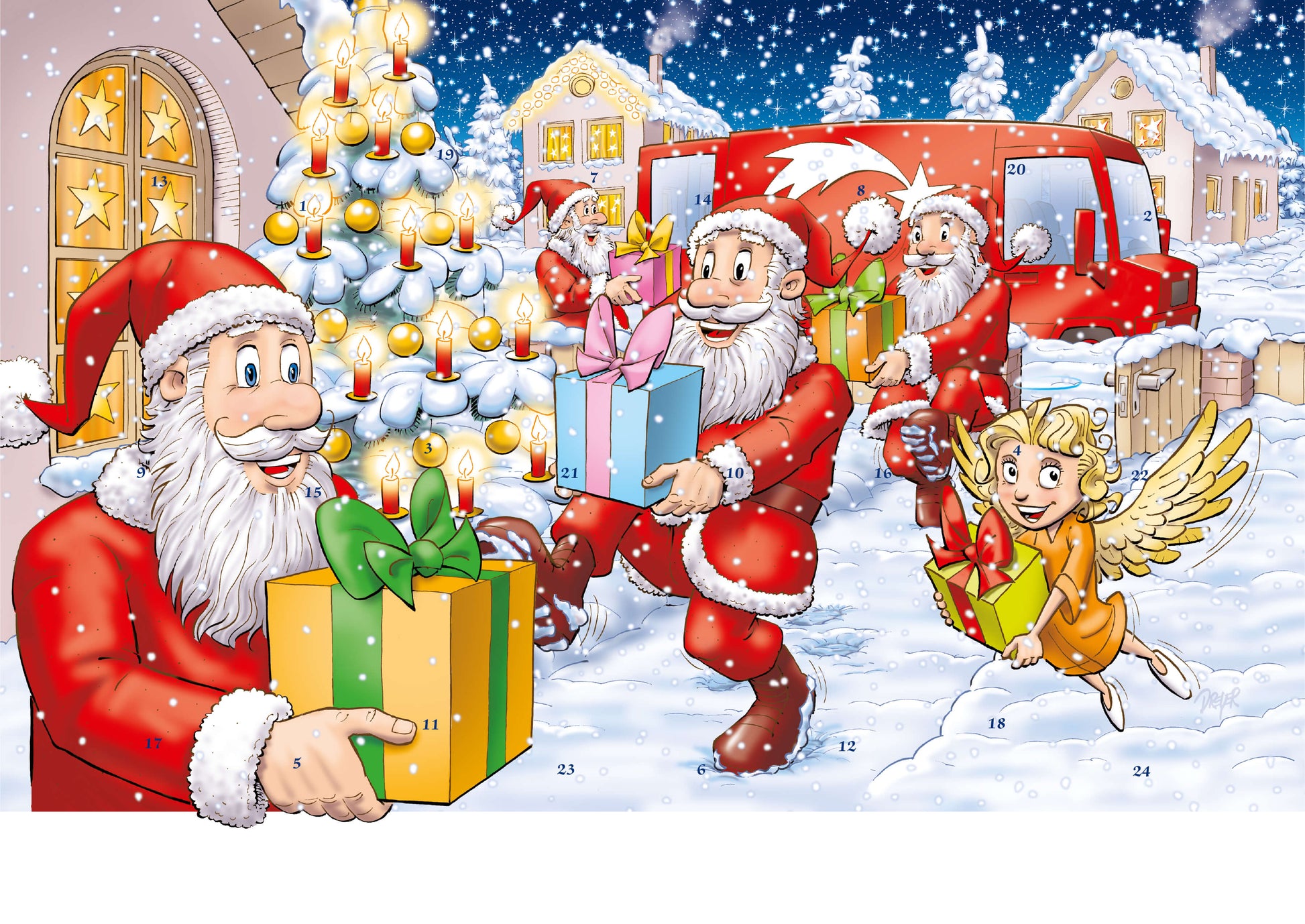 Werbeeinleger Adventskalender - personalisierbares STANDARDMOTIV – M067 Geschenkelieferung