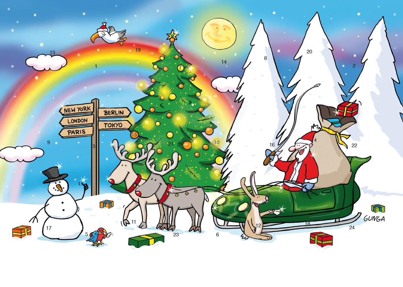 reinpapier® Classic-Adventskalender – personalisierbares STANDARDMOTIV – M073 Alles wird gut