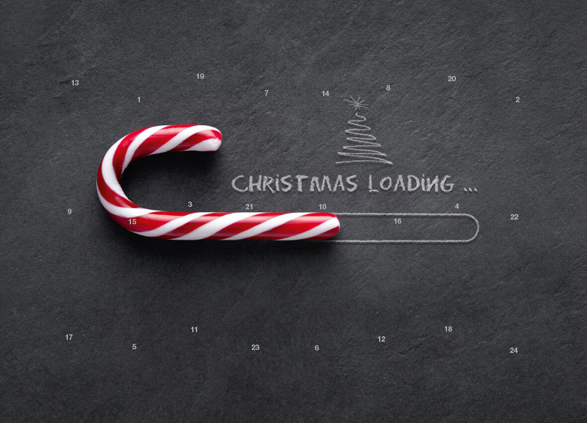 reinpapier® Classic-Adventskalender – personalisierbares STANDARDMOTIV – M080 Christmas Loading Black