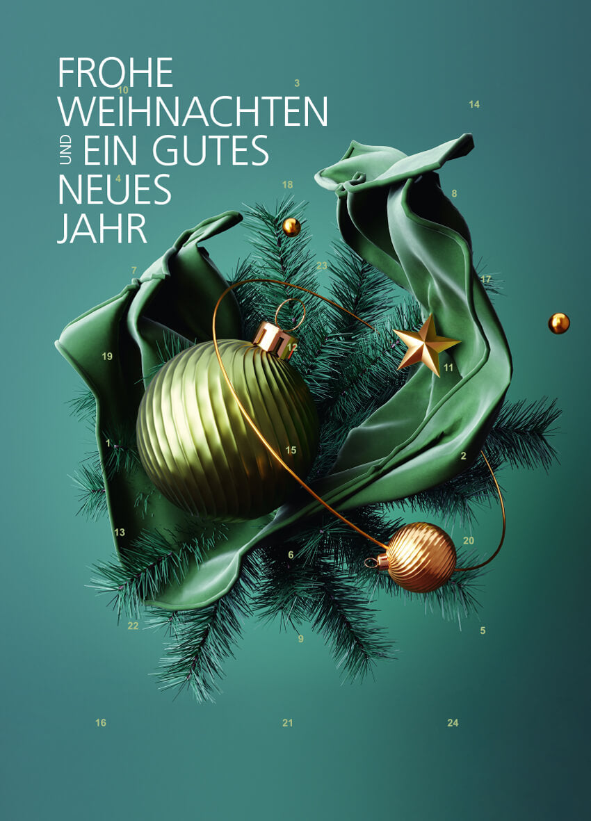 A5-Adventskalender – personalisierbares STANDARDMOTIV – M088 Weihnachtskugel Grün