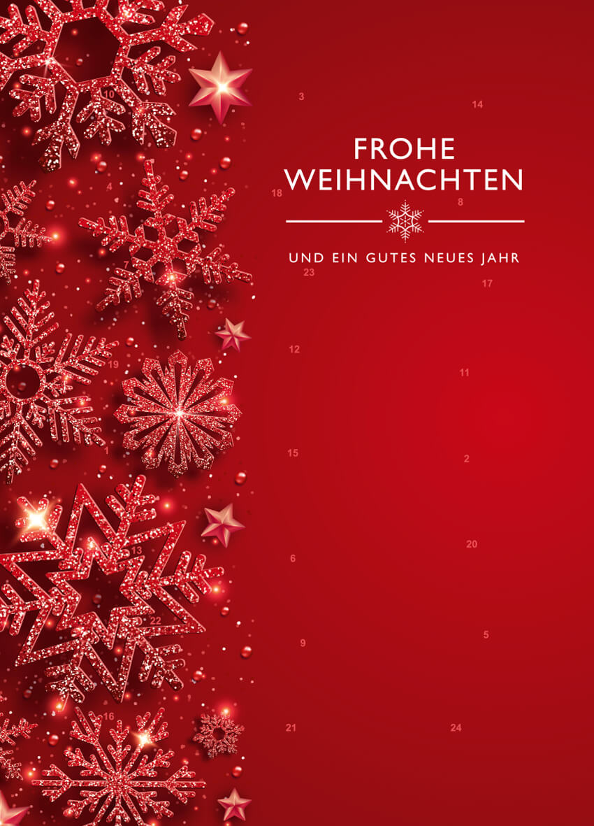 Werbeeinleger Adventskalender - personalisierbares STANDARDMOTIV – M089 Deko Rot