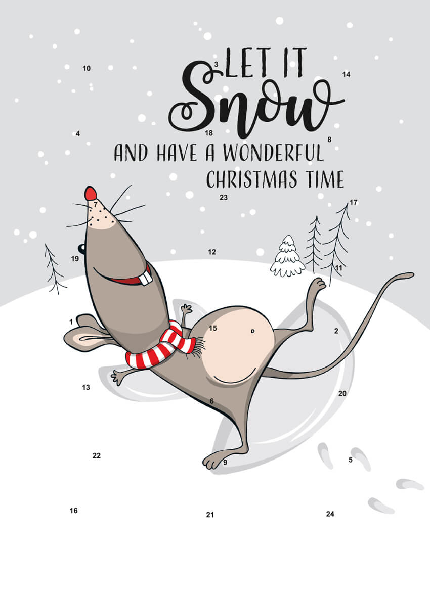 Classic Wand-/Tisch-Adventskalender – personalisierbares STANDARDMOTIV – M098 Let it snow