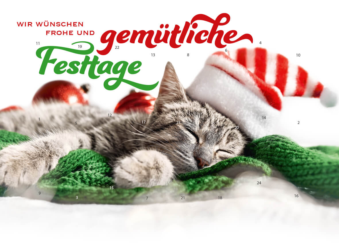 Classic Wand-/Tisch-Adventskalender – personalisierbares STANDARDMOTIV – M115 Gemütliche Festtage