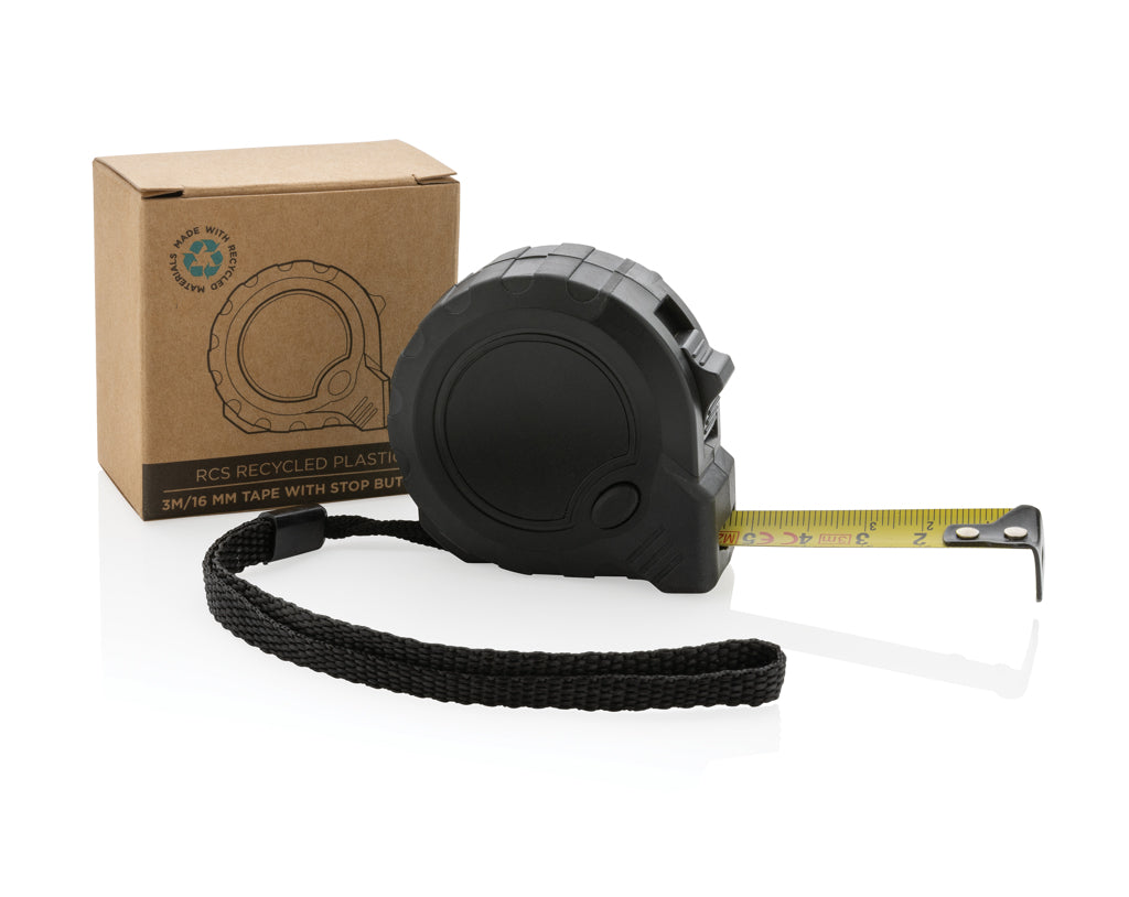 3m/16mm Maßband mit Stop-Taste aus RCS recycelt. Kunststoff – Ansicht 3