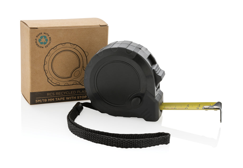 5m/19mm Maßband mit Stop-Taste aus RCS recycelt. Kunststoff – Ansicht 3