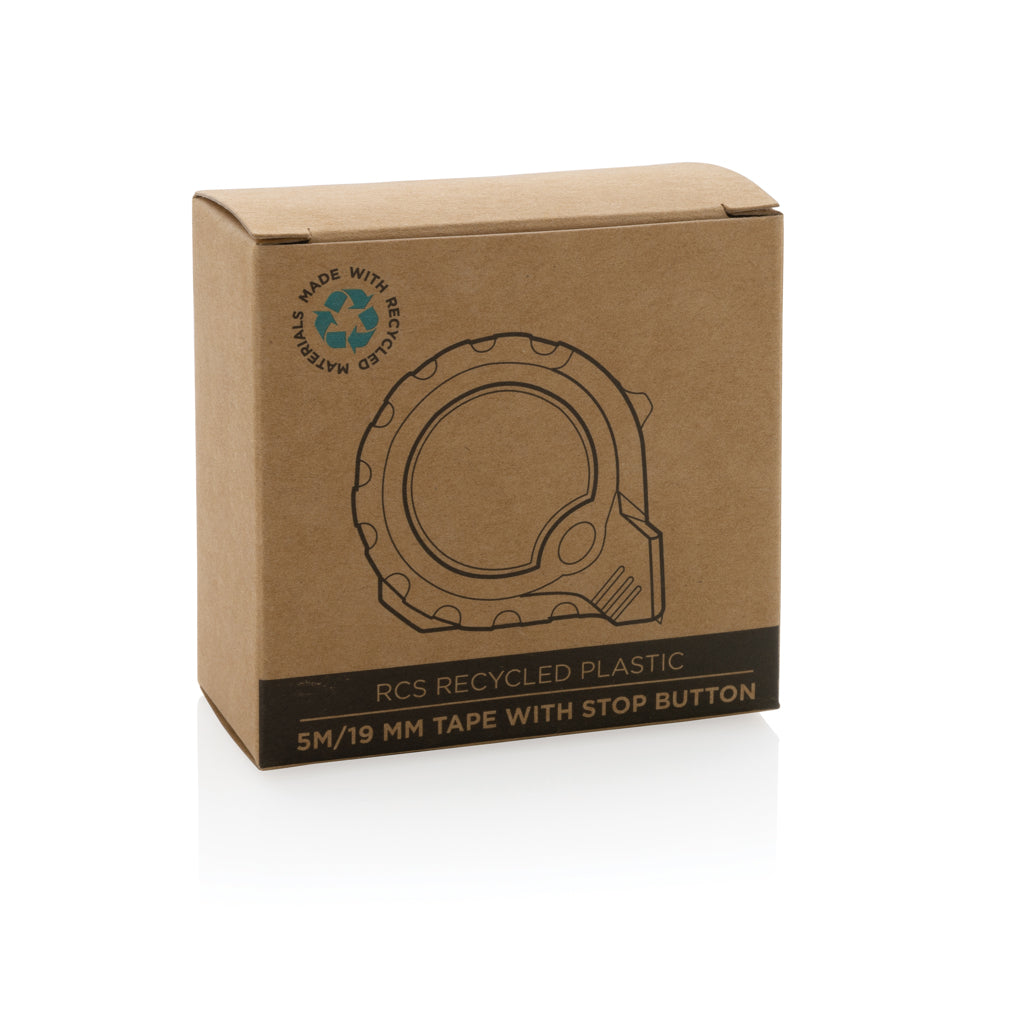 5m/19mm Maßband mit Stop-Taste aus RCS recycelt. Kunststoff – Ansicht 6