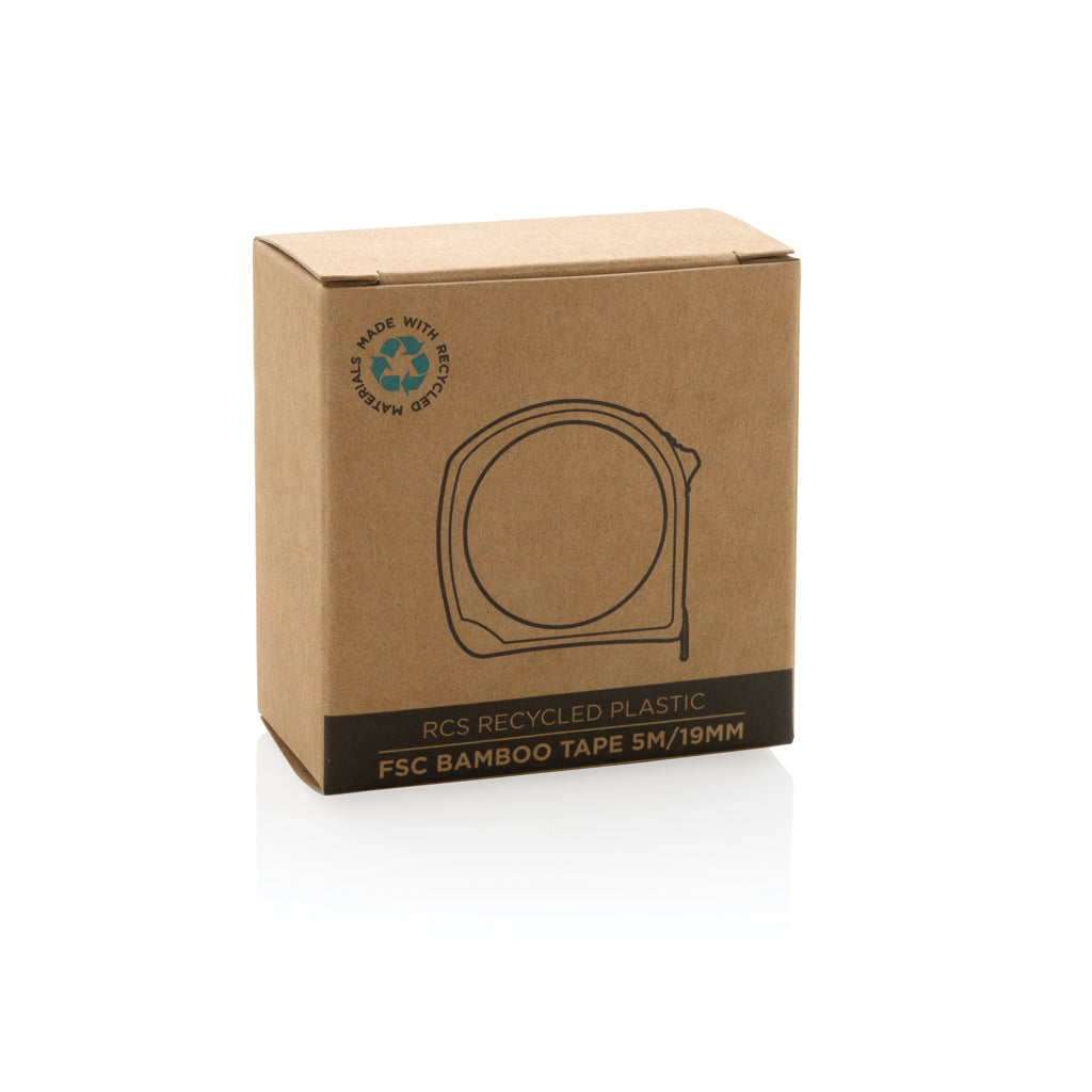 5m/19mm Maßband aus RCS recycelt. Kunststoff & Bambus – Ansicht 8