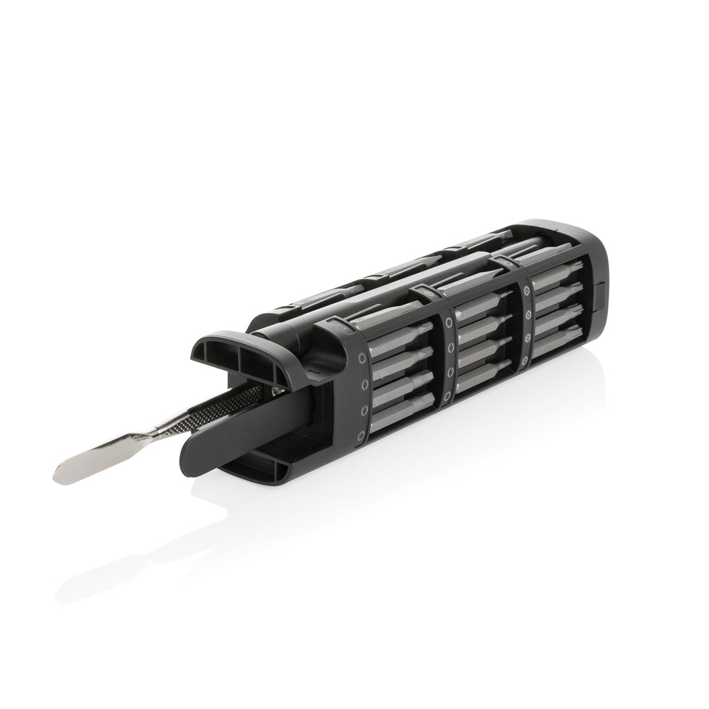 Gear X 46-tlg. Präzisions-Bit-Set aus RCS recycelter Aluminium als Werbeartikel mit Logo