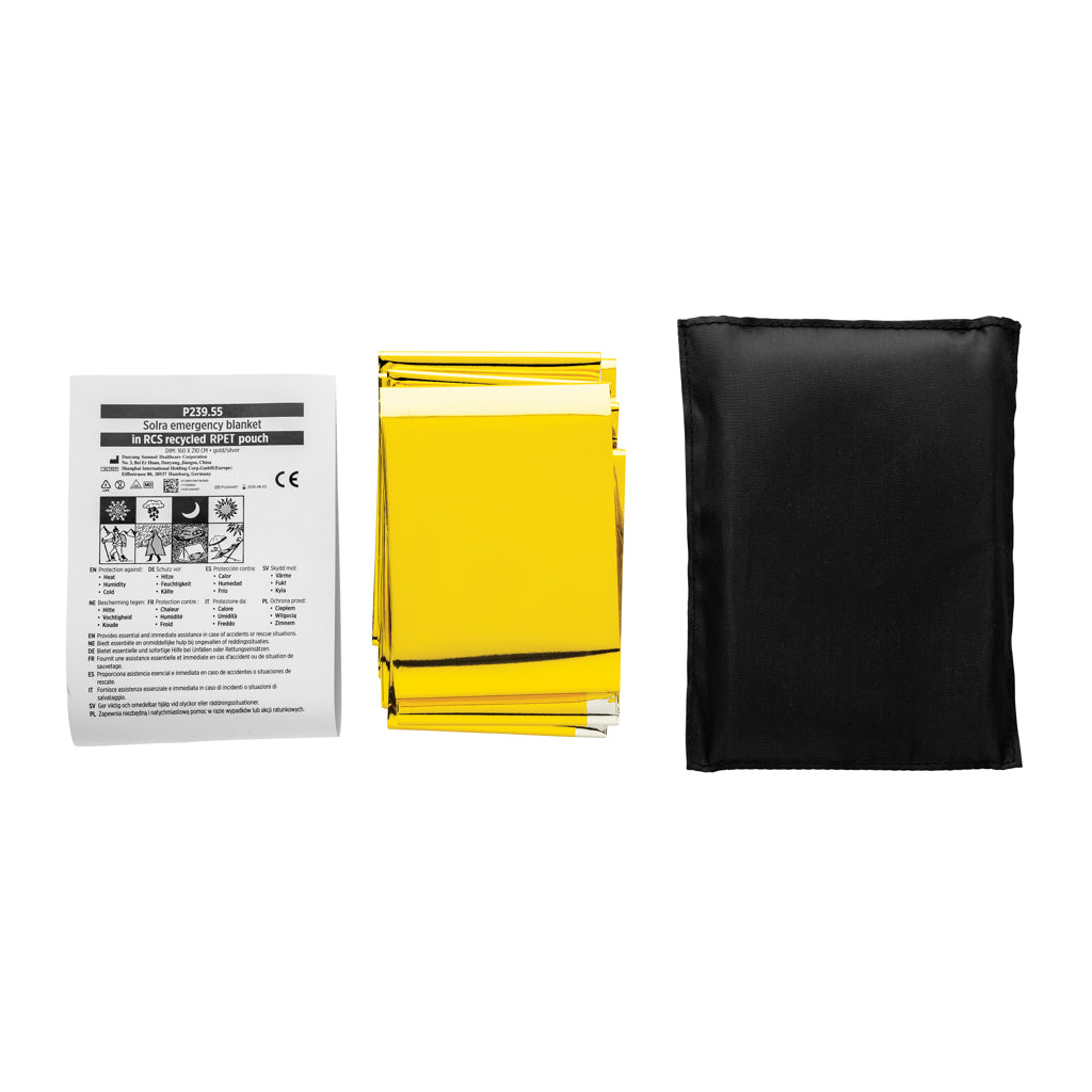 Solra-Rettungsdecke in RCS-Tasche aus recyceltem RPET – Ansicht 3
