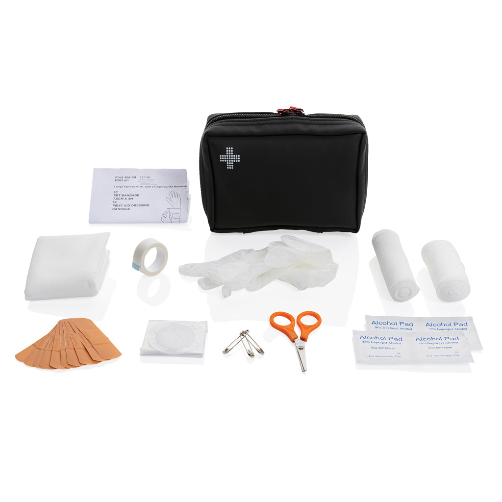 Erste-Hilfe-Set in RCS recycelter Nubuk-PU Tasche – Ansicht 1
