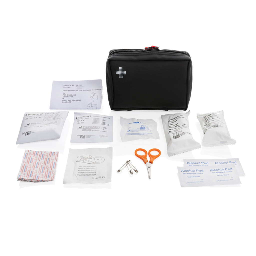 Erste-Hilfe-Set in RCS recycelter Nubuk-PU Tasche – Ansicht 2