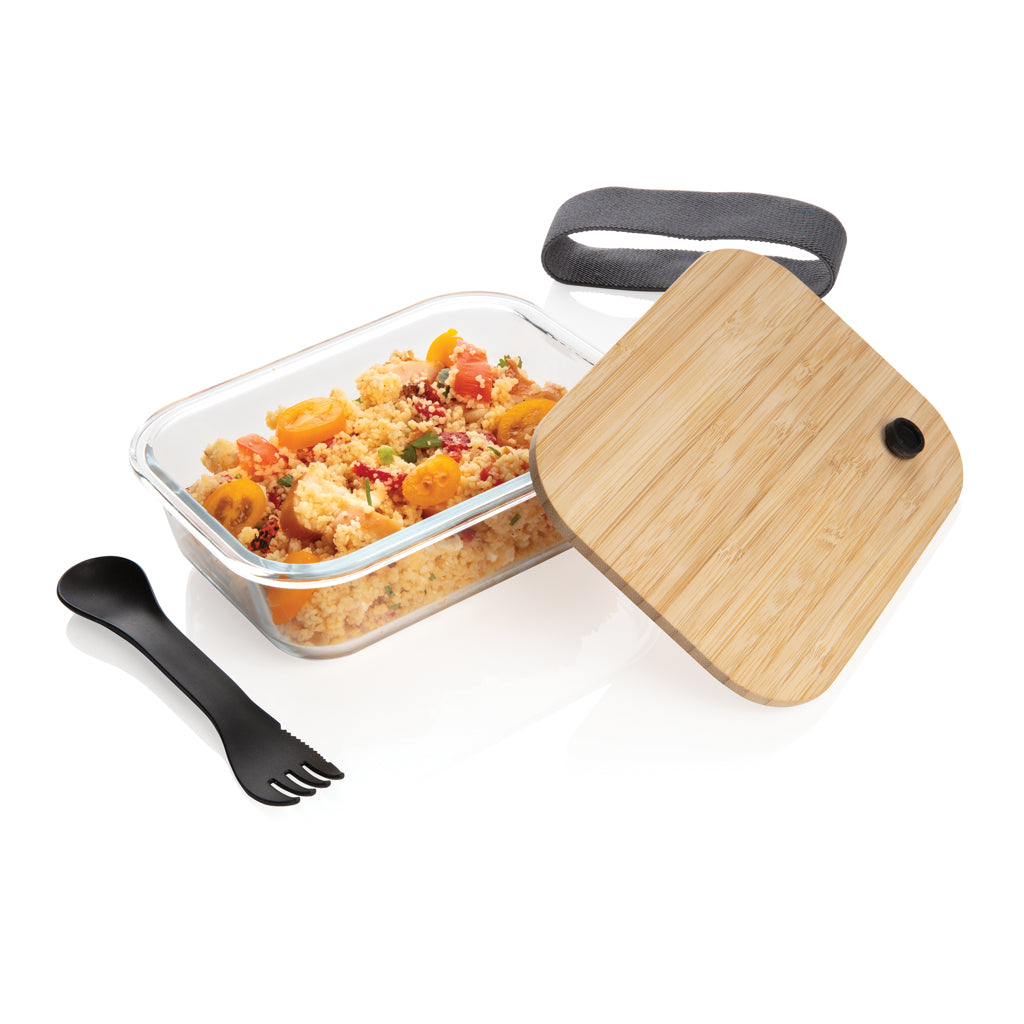 Lunch-Box aus Glas mit Bambusdeckel – Ansicht 2