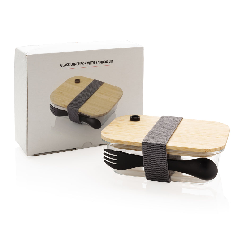 Lunch-Box aus Glas mit Bambusdeckel – Ansicht 3