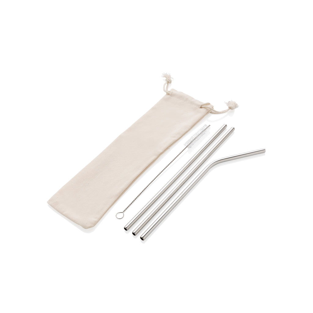 3-teiliges Trinkhalm-Set aus Stainless Steel – Ansicht 1