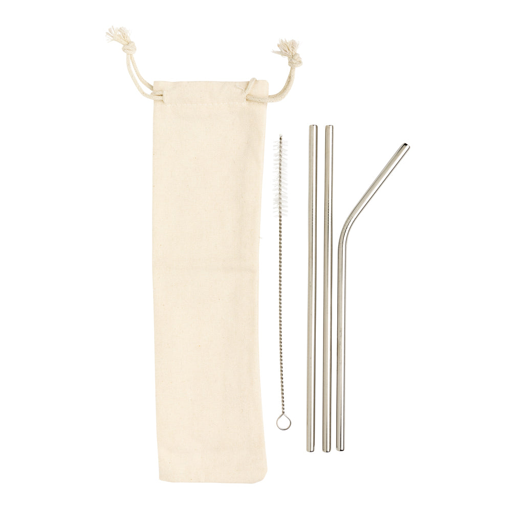 3-teiliges Trinkhalm-Set aus Stainless Steel – Ansicht 3