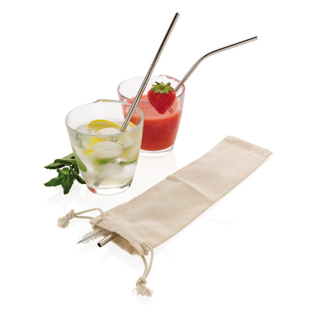 3-teiliges Trinkhalm-Set aus Stainless Steel – Ansicht 2