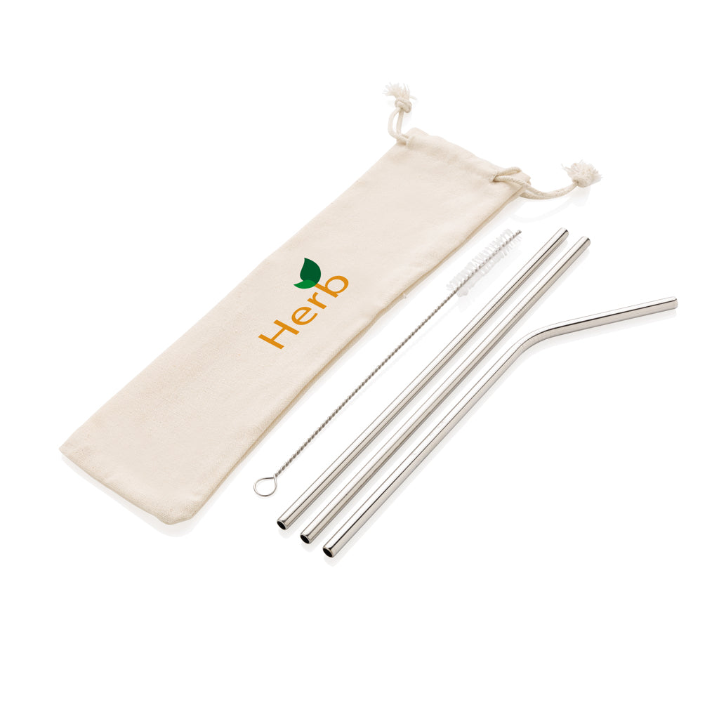 3-teiliges Trinkhalm-Set aus Stainless Steel – Ansicht 4