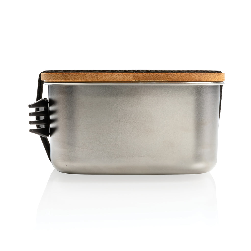 Stainless Steel Lunchbox mit Bambus-Deckel und Göffel – Ansicht 7