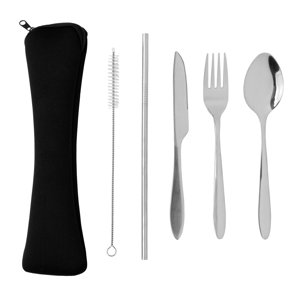 4-teiliges wiederverwendbares Besteckset aus Stainless-Steel – Ansicht 2