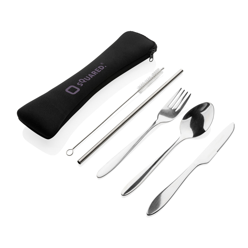 4-teiliges wiederverwendbares Besteckset aus Stainless-Steel – Ansicht 3