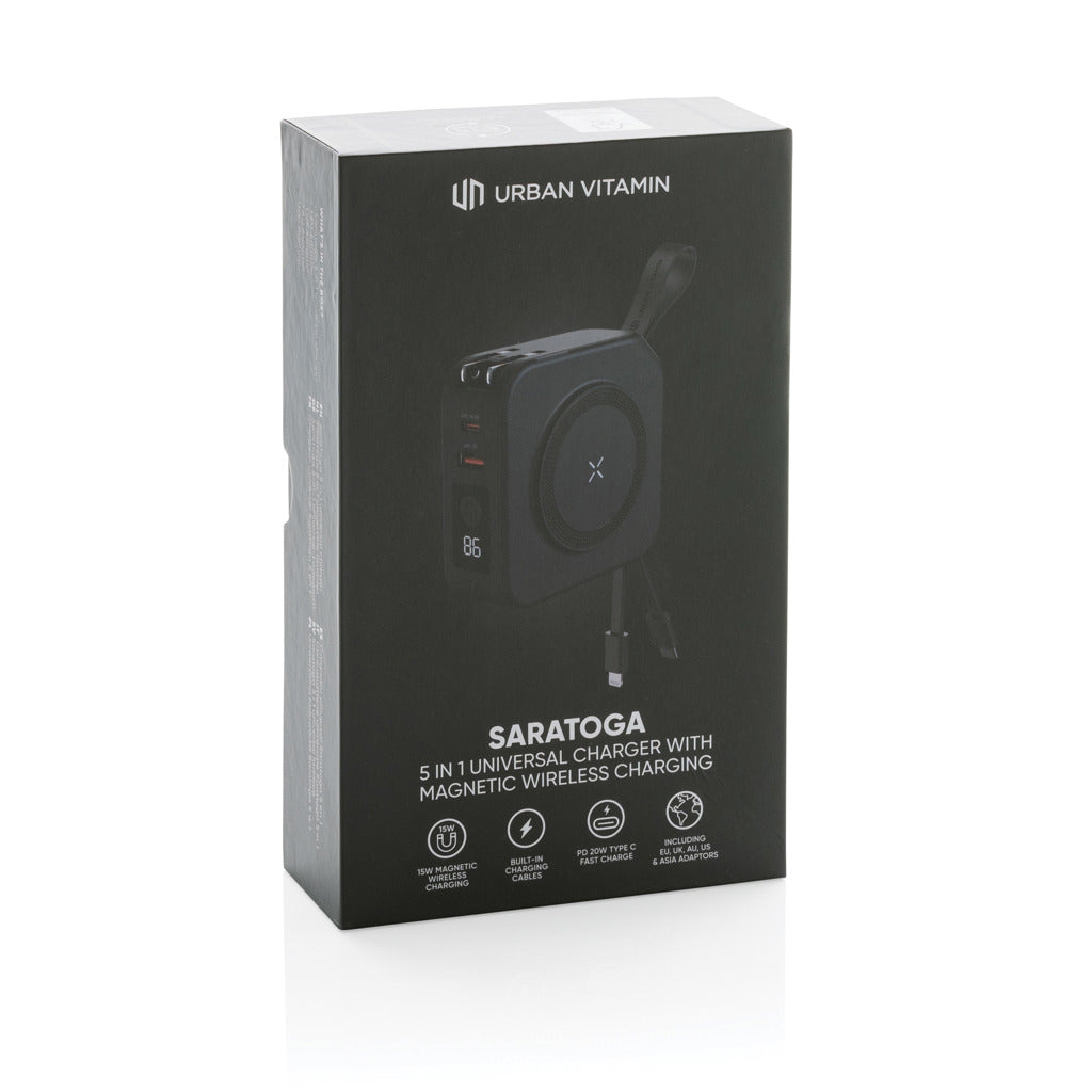Urban Vitamin Saratoga 5-in-1 universal Charger als Werbeartikel mit Logo