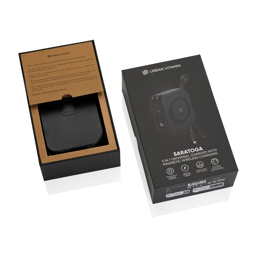 Urban Vitamin Saratoga 5-in-1 universal Charger als Werbeartikel mit Logo