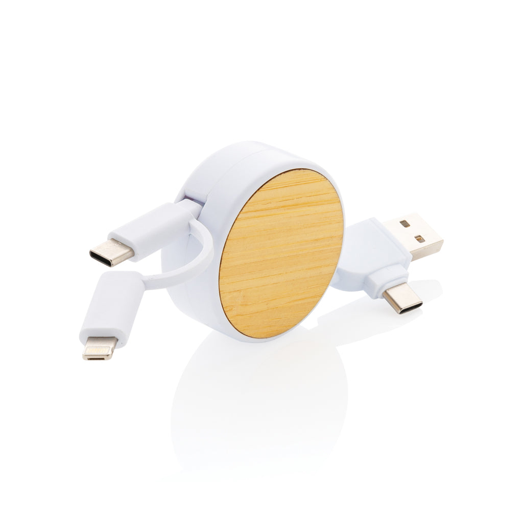 Ontario ausziehb. 4-in-1 Kabel aus RCS recyceltem Kunststoff – Ansicht 1